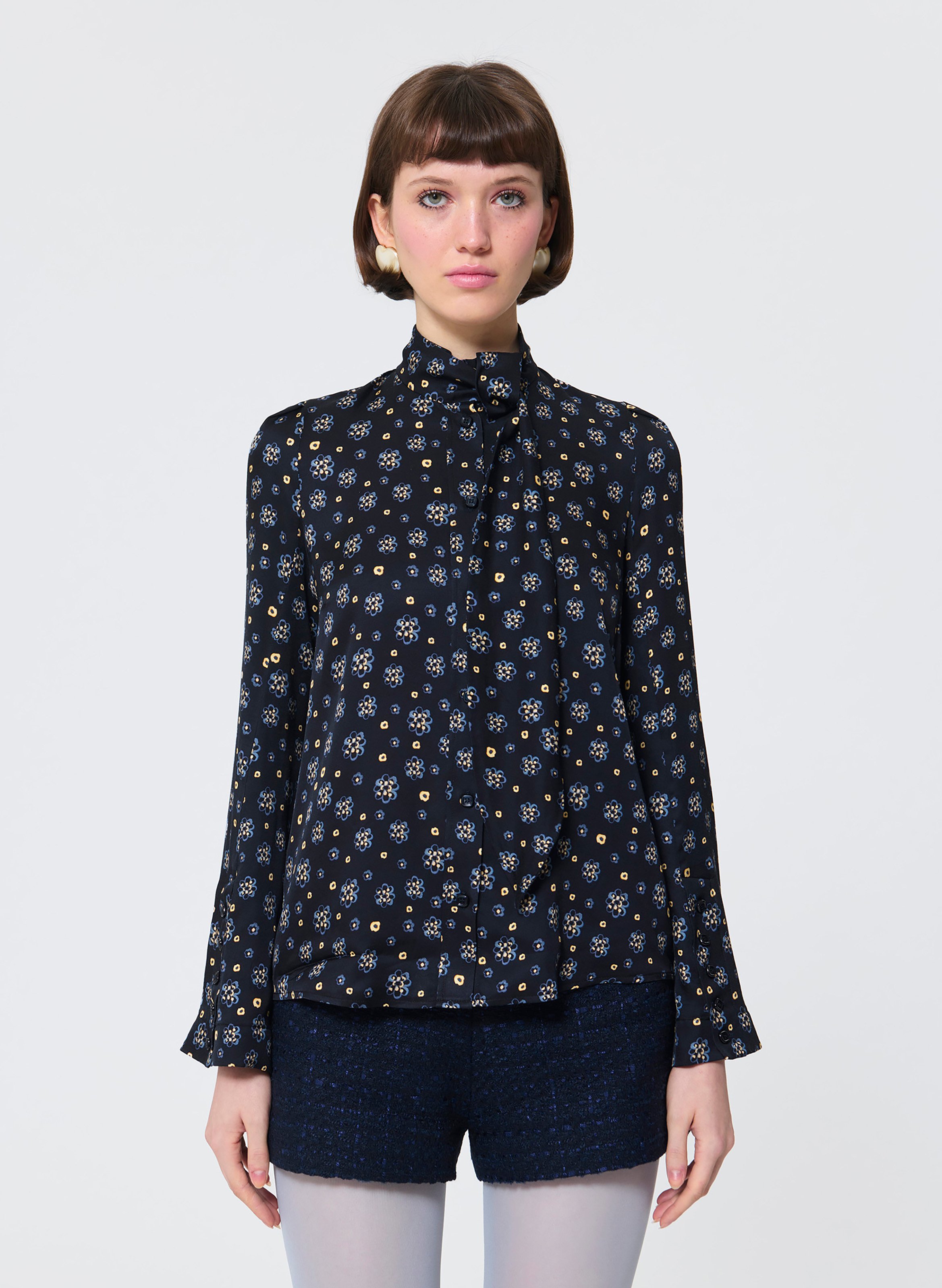 Camicia con collo a fiocco TARA JARMON Blu