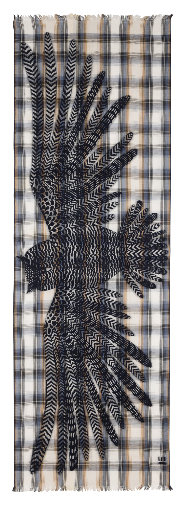 Bedruckter Schal mit Fransen INOUI EDITIONS Beige