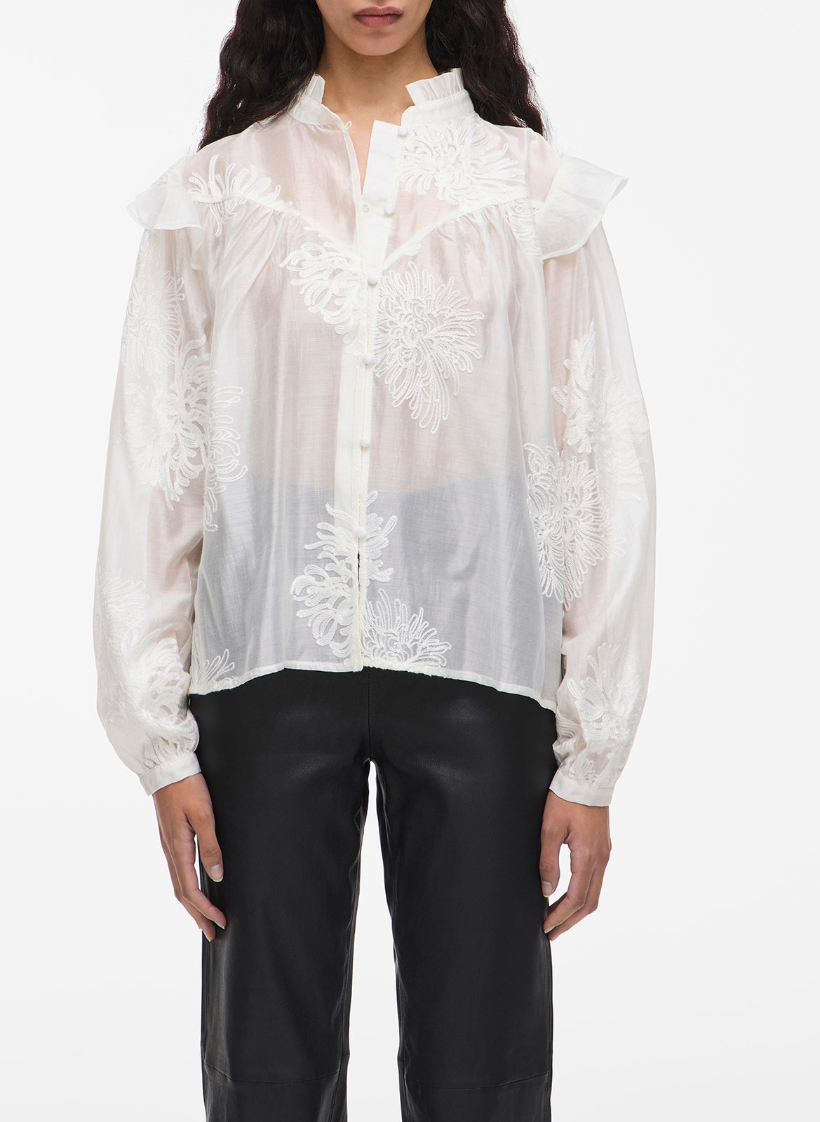 High-neck blouse ROUGE EDIT Beige