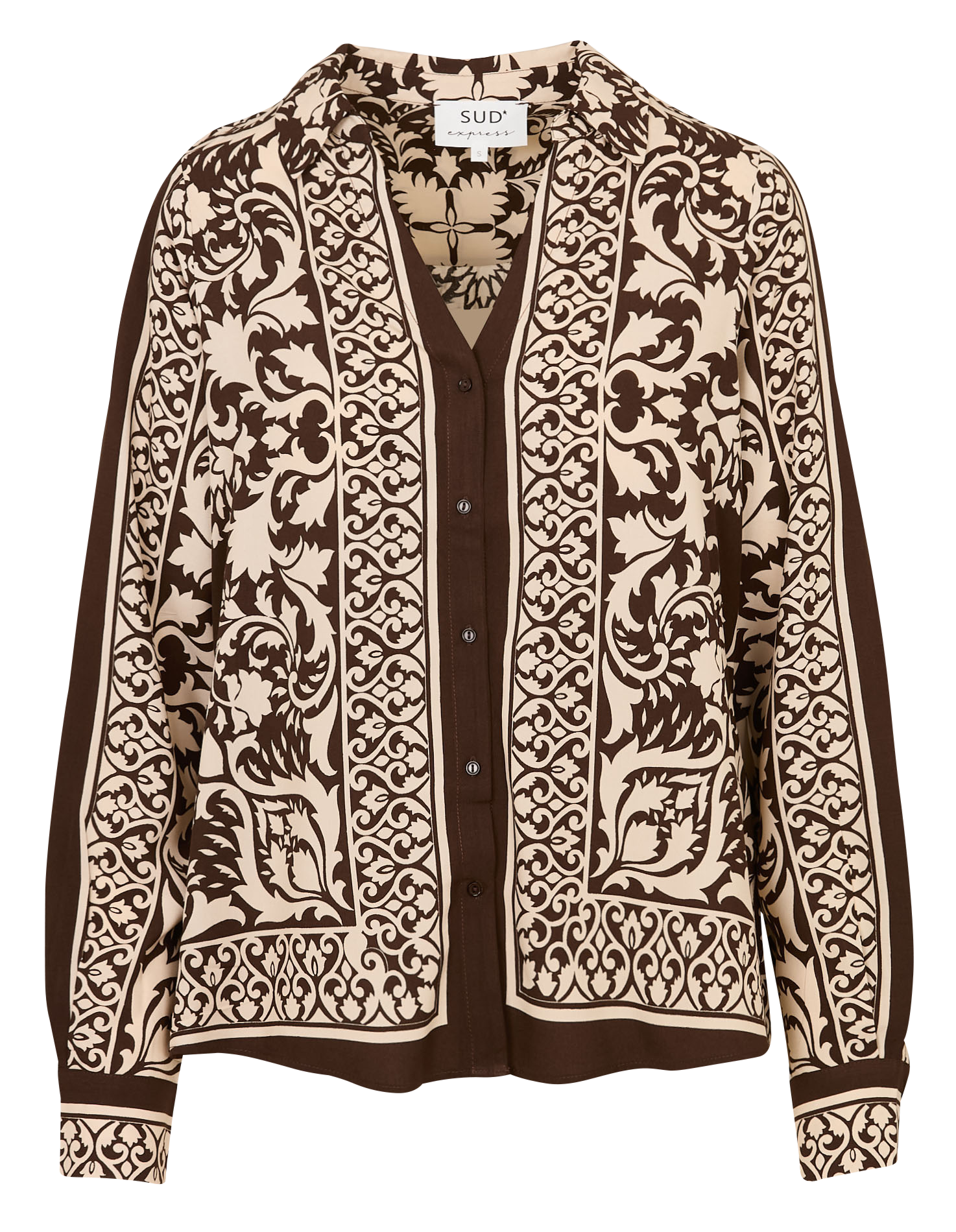 Blouse met klassieke kraag SUD EXPRESS Bruin