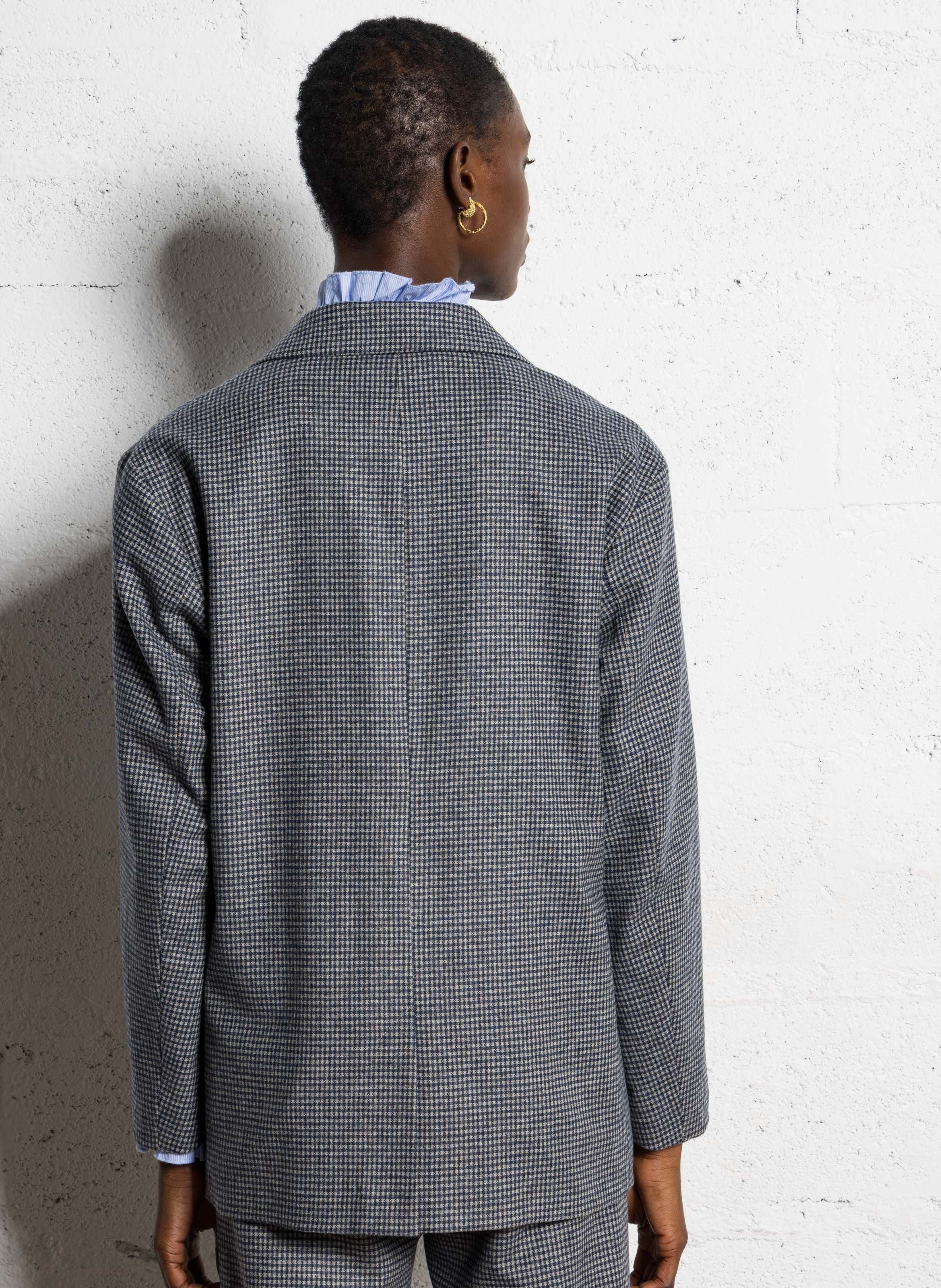 Veste de blazer oversize en laine mélangée HARTFORD Multicolore