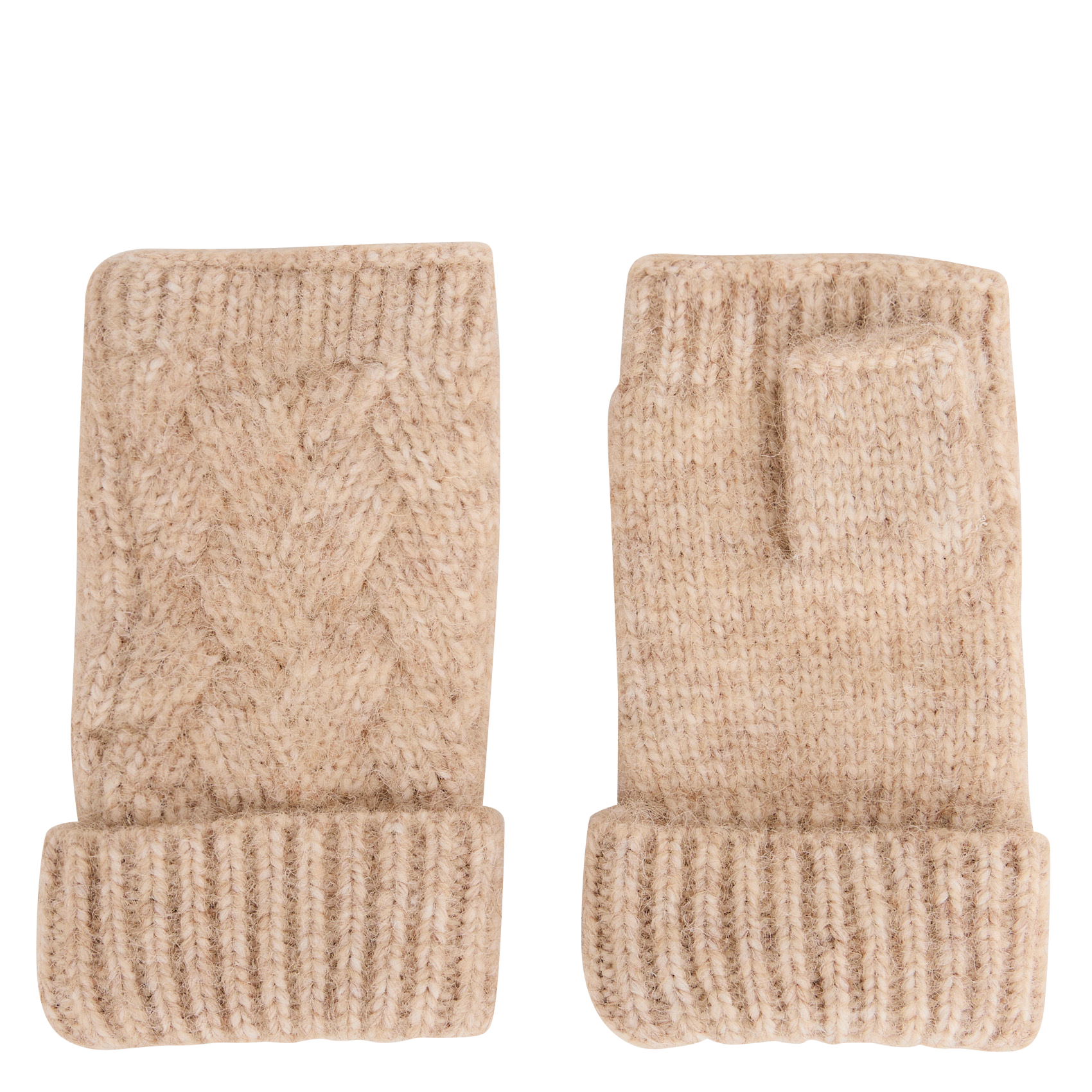 Zopfstrick-Fäustlinge MAISON 123 Beige