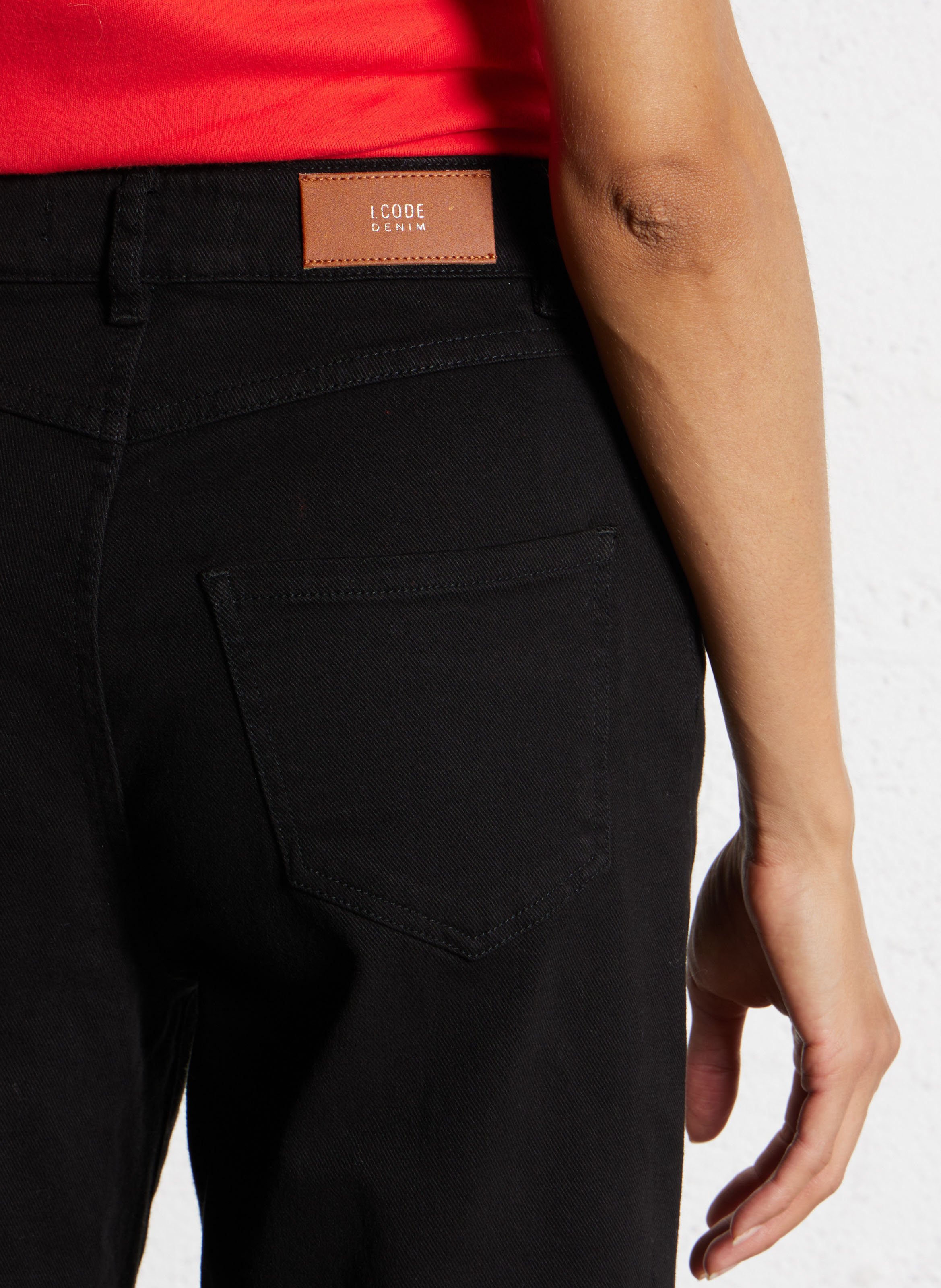 Jean large en coton mélangé I CODE Noir