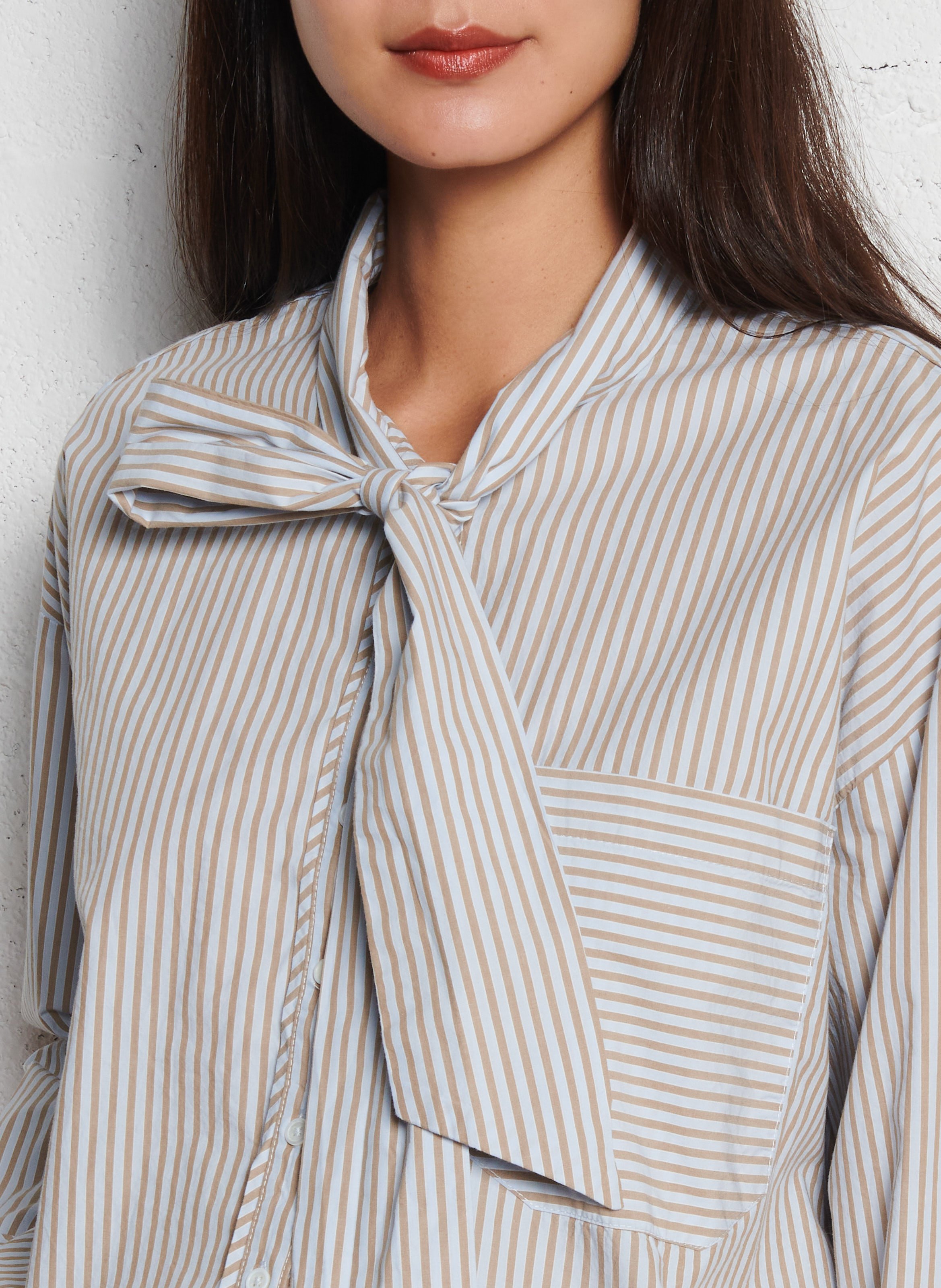 Chemise droite en coton rayé JC SOPHIE Multicolore