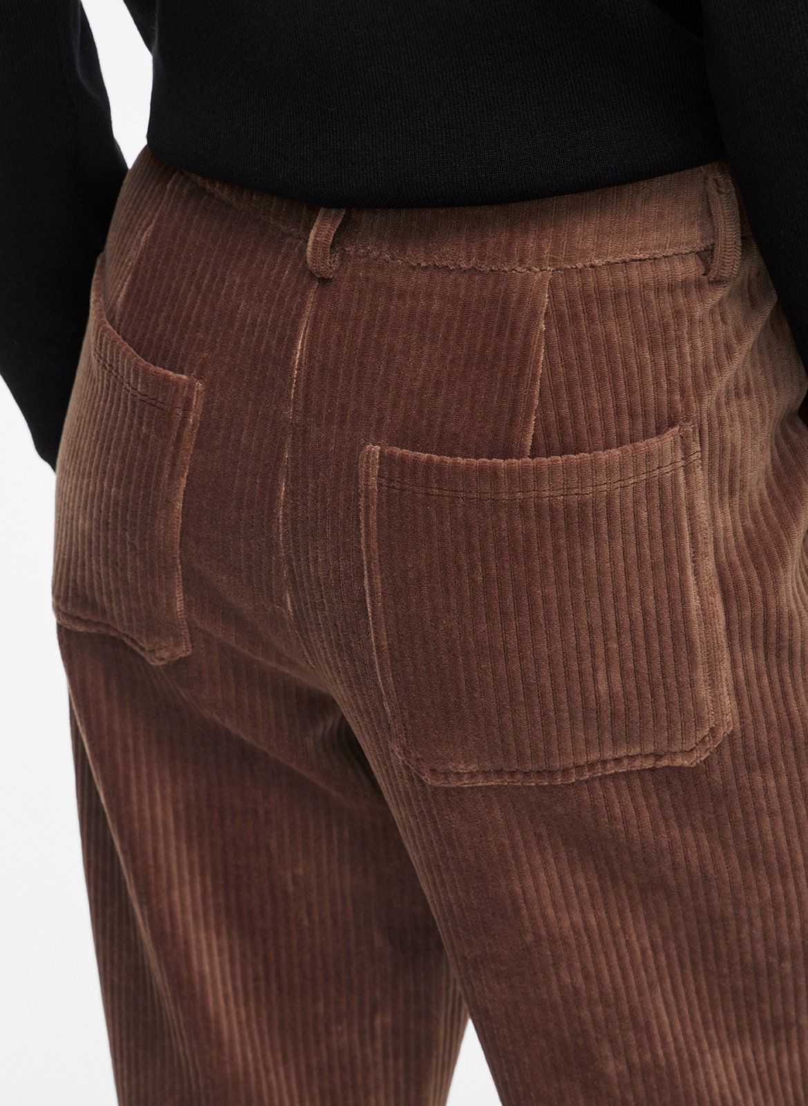 Pantalon large en coton mélangé VILA Marron