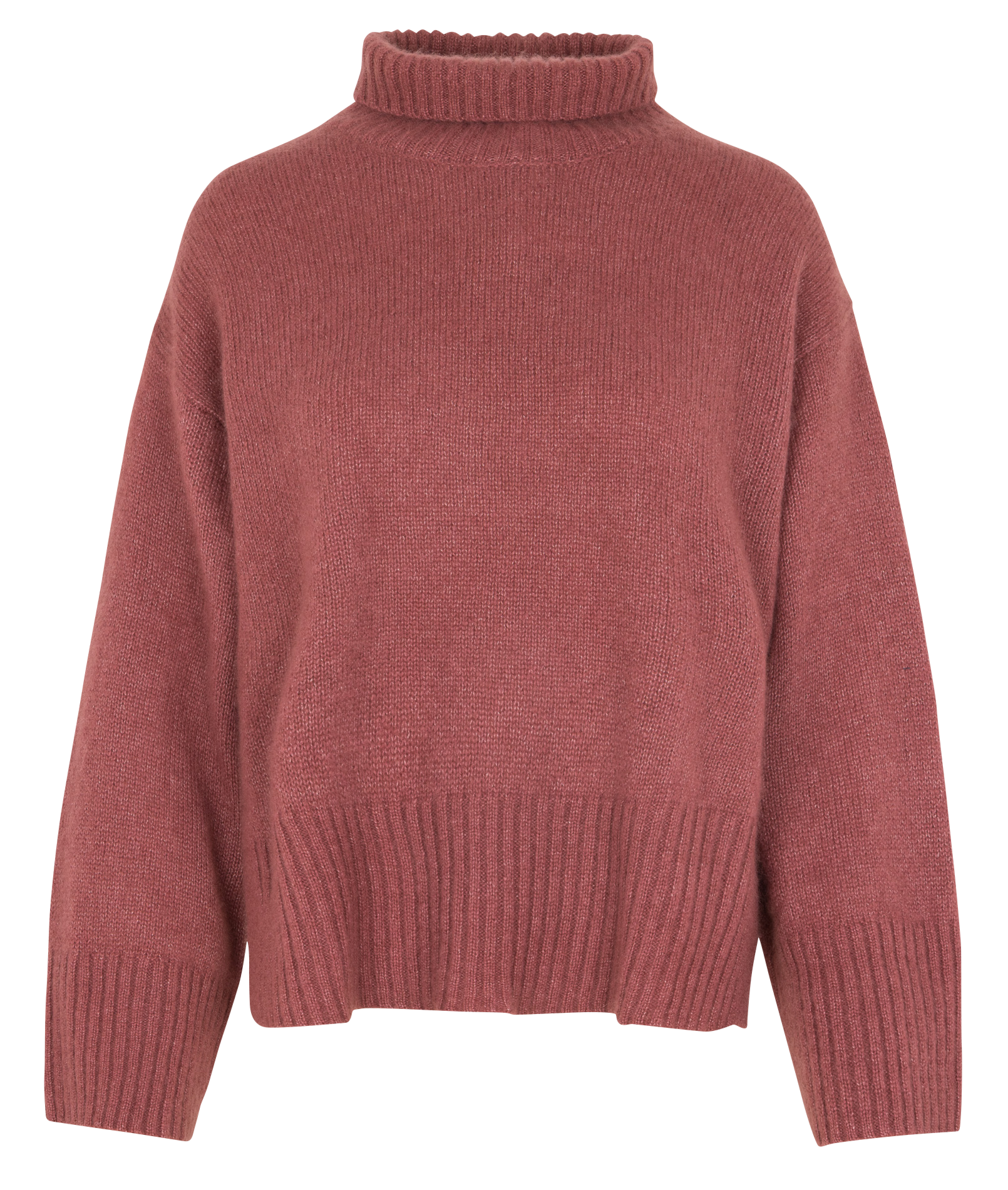 Pull ample col montant en cachemire et soie RUE DE TOKYO Rose