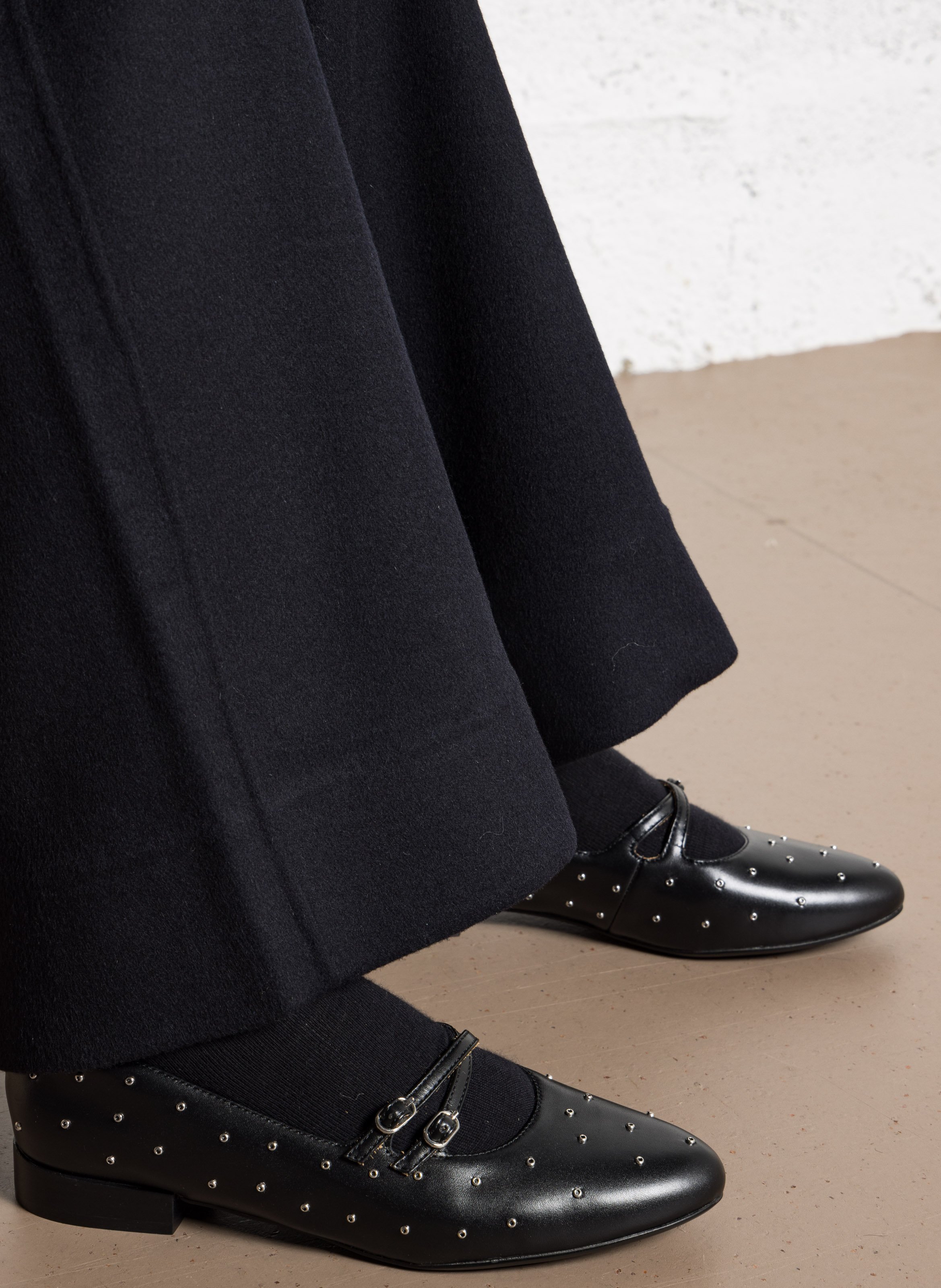 Ballet flats with leather studs SCHMOOVE Black