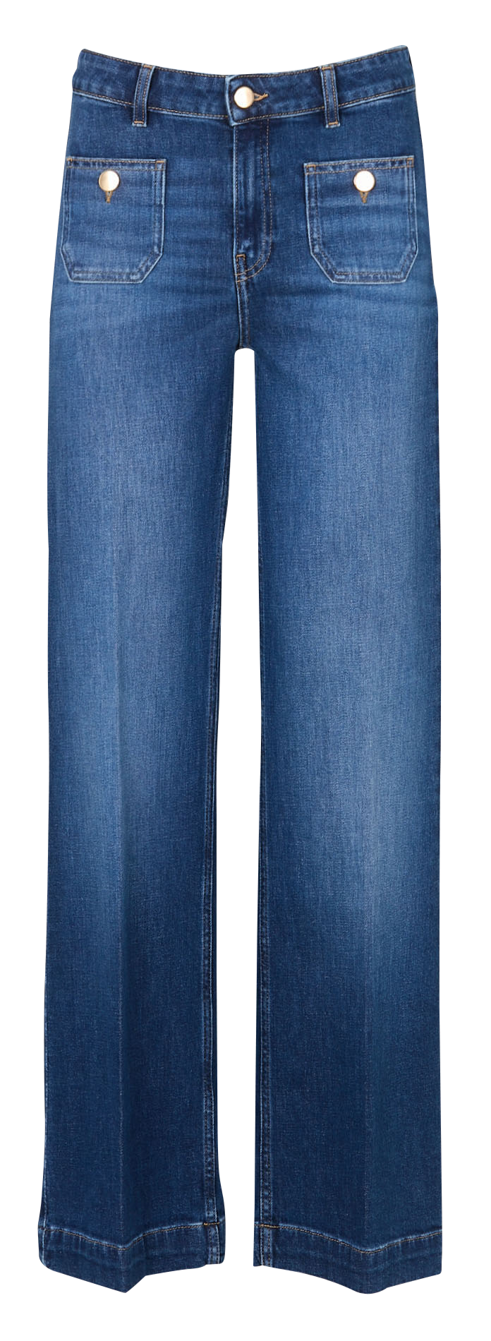 Cotton-blend wide-leg jeans MAISON 123 Blue