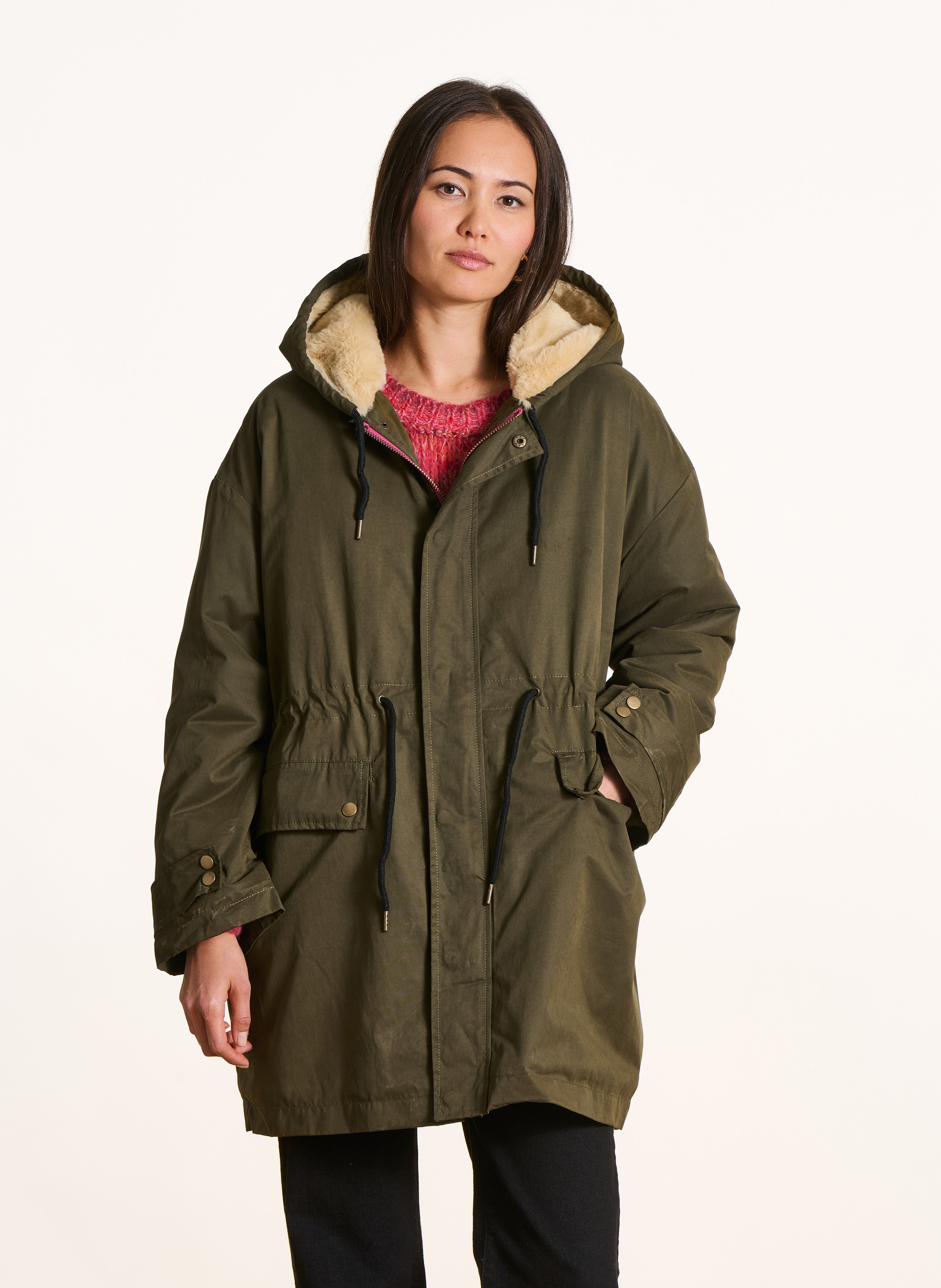 Hooded cotton-blend parka LA FEE MARABOUTEE Green