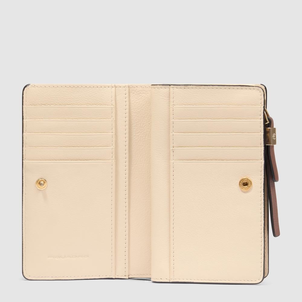 Petite taille, portefeuille pour femmes à deux volets PIQUADRO Brown
