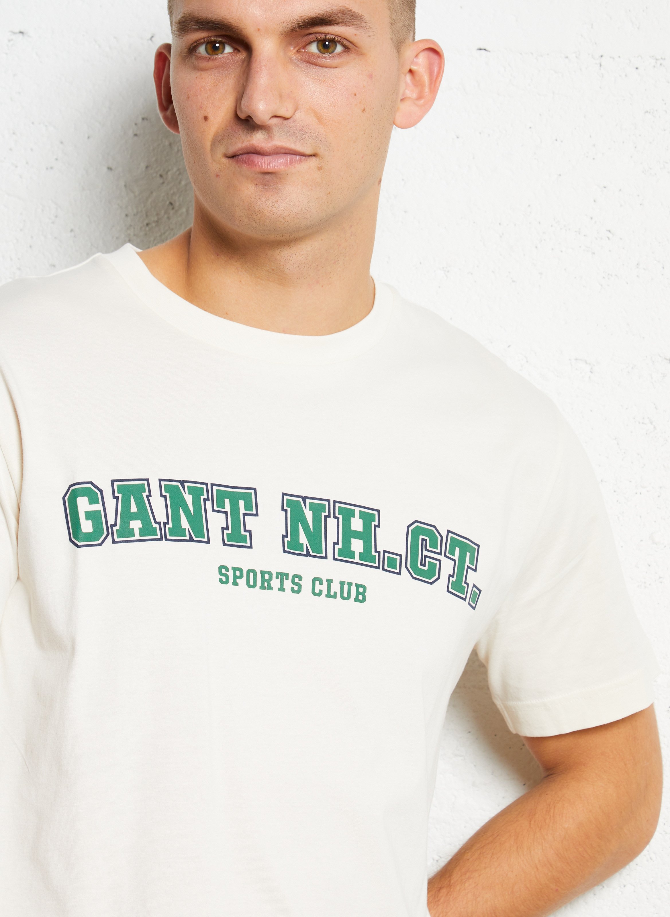 Tee-shirt droit en coton GANT Beige