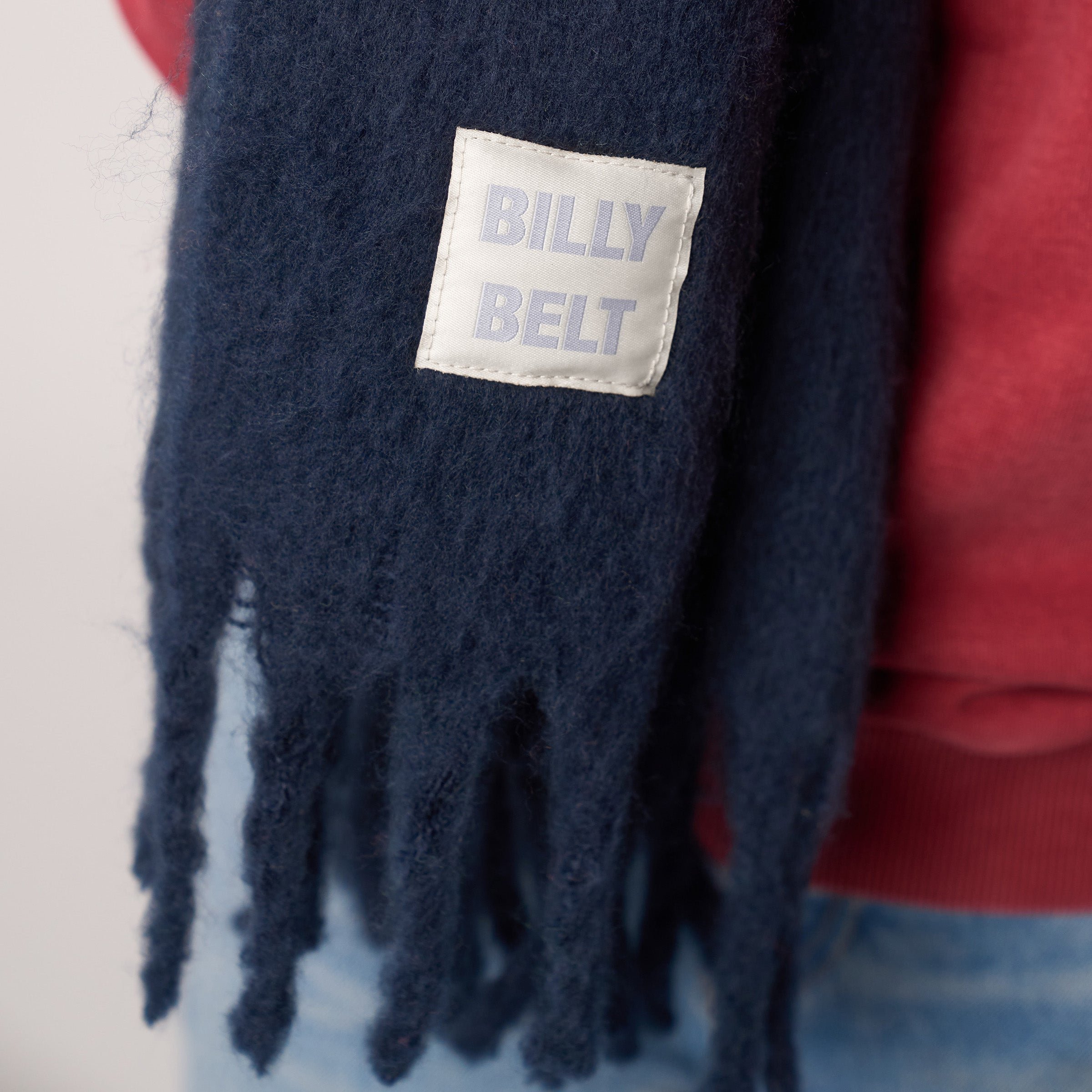 Large fringe scarf BILLYBELT Blue