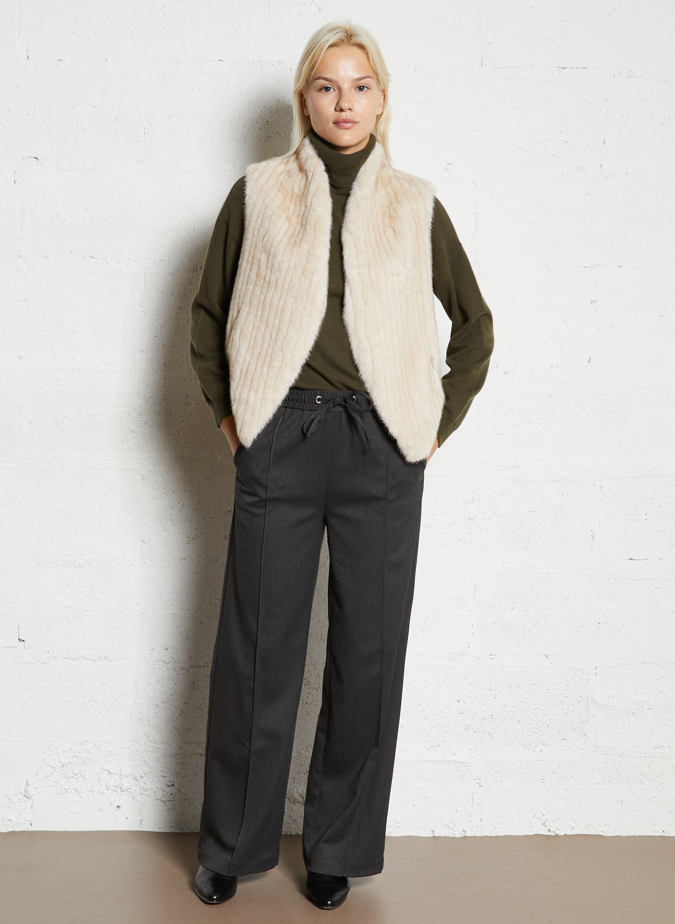 Veste sans manches fausse fourrure SUD EXPRESS Beige