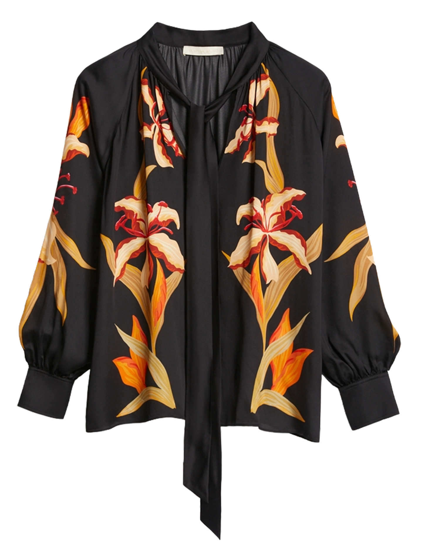 Printed blouse with lavallière collar VANESSA BRUNO Black