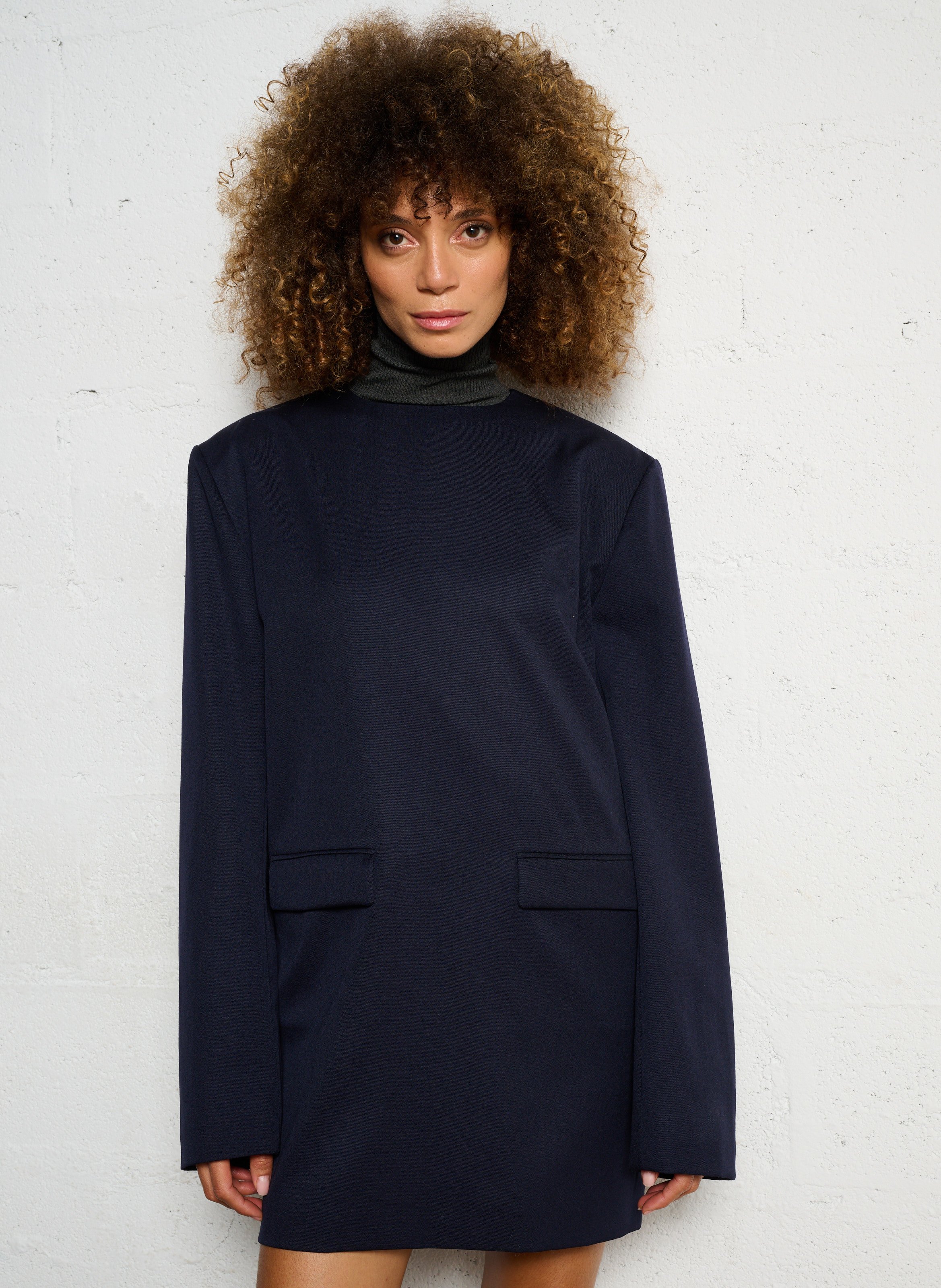 Robe courte manches longues unie SOEUR Blanc