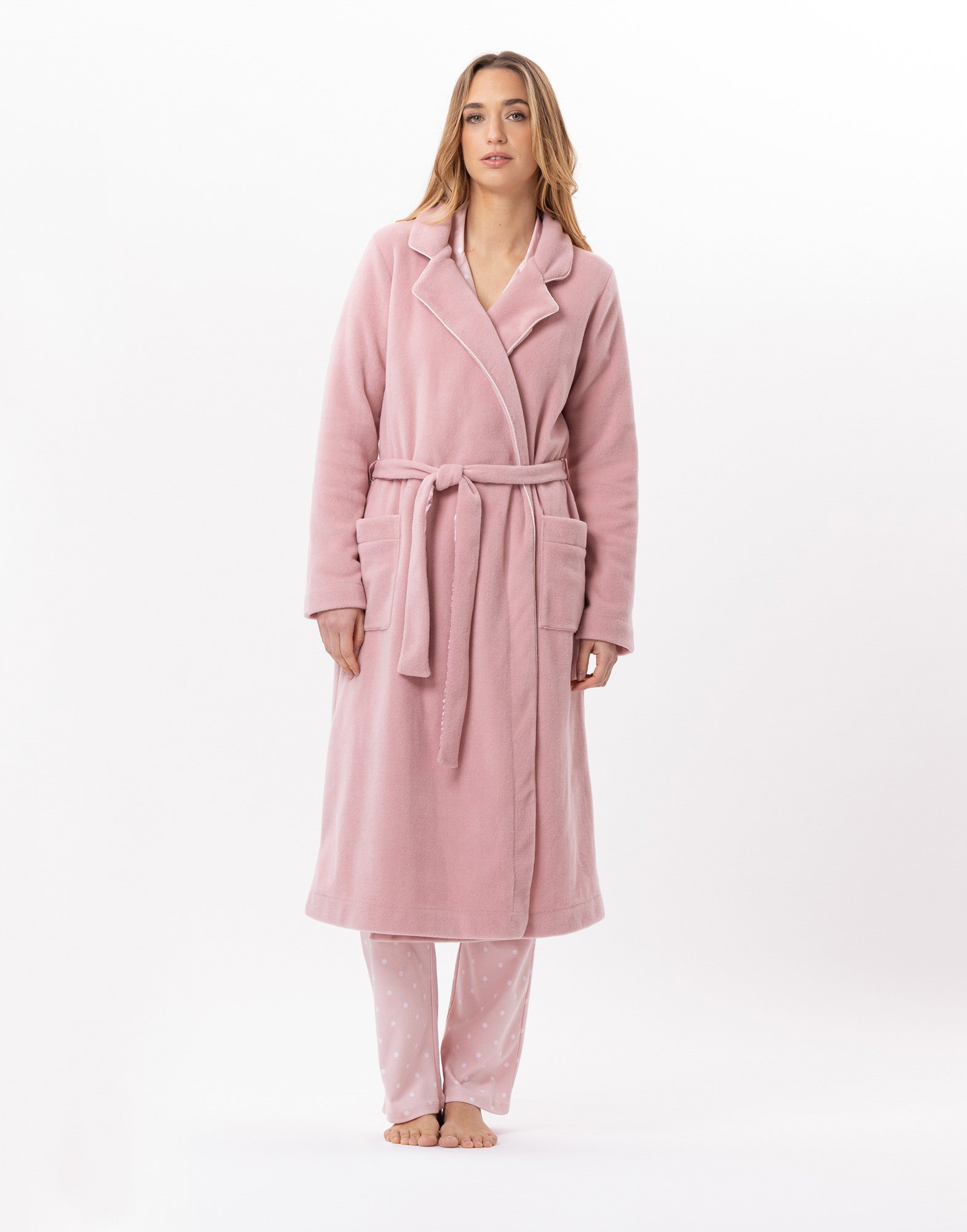 Crossed fleece dressing gown LE CHAT Pink