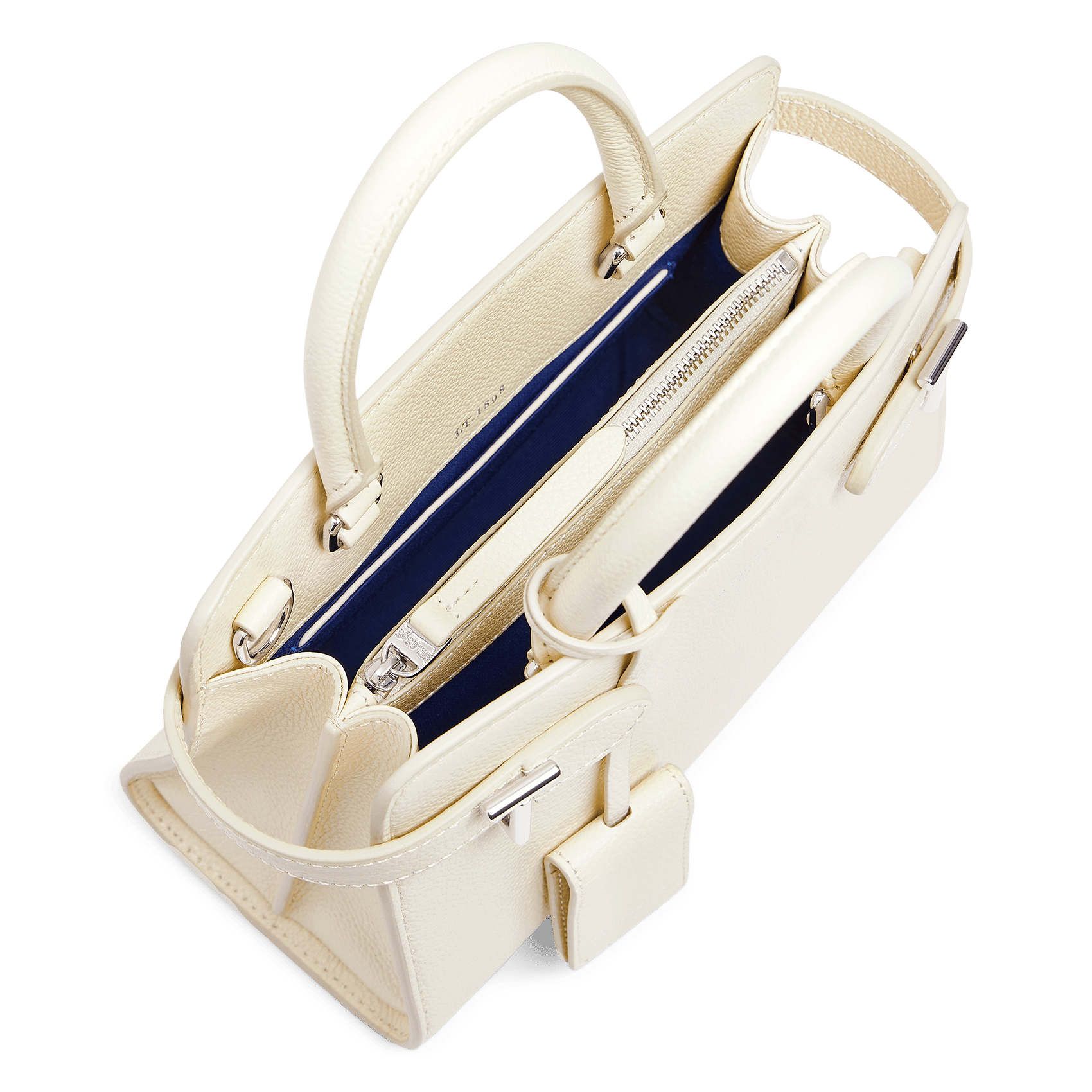 Bowlingtasche aus genarbtem Leder mit Reißverschluss LE TANNEUR Weiss