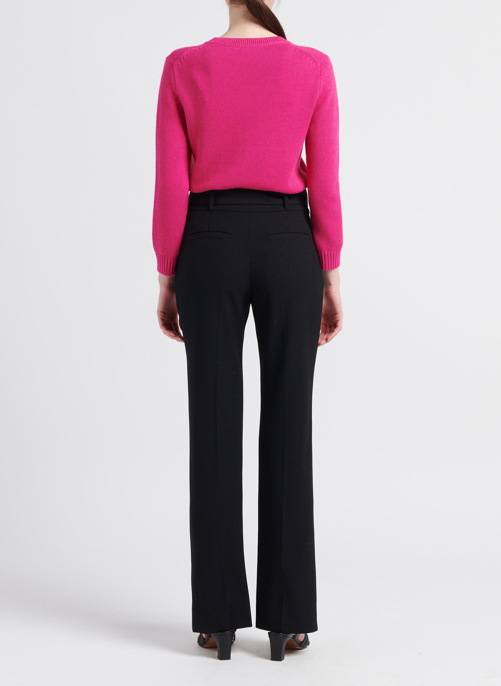 Trui van katoenmix met ronde hals Roze