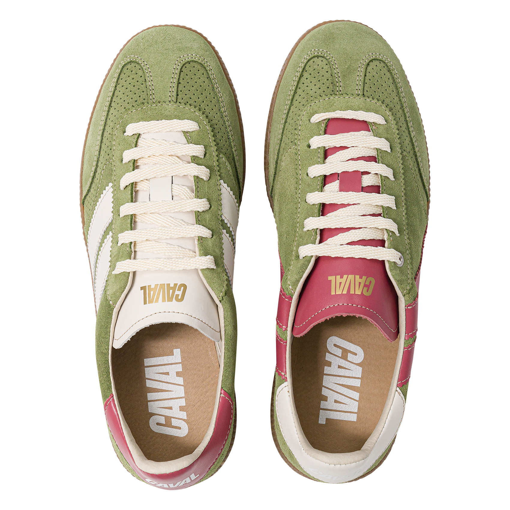 Suede leather low-top sneakers CAVAL Green