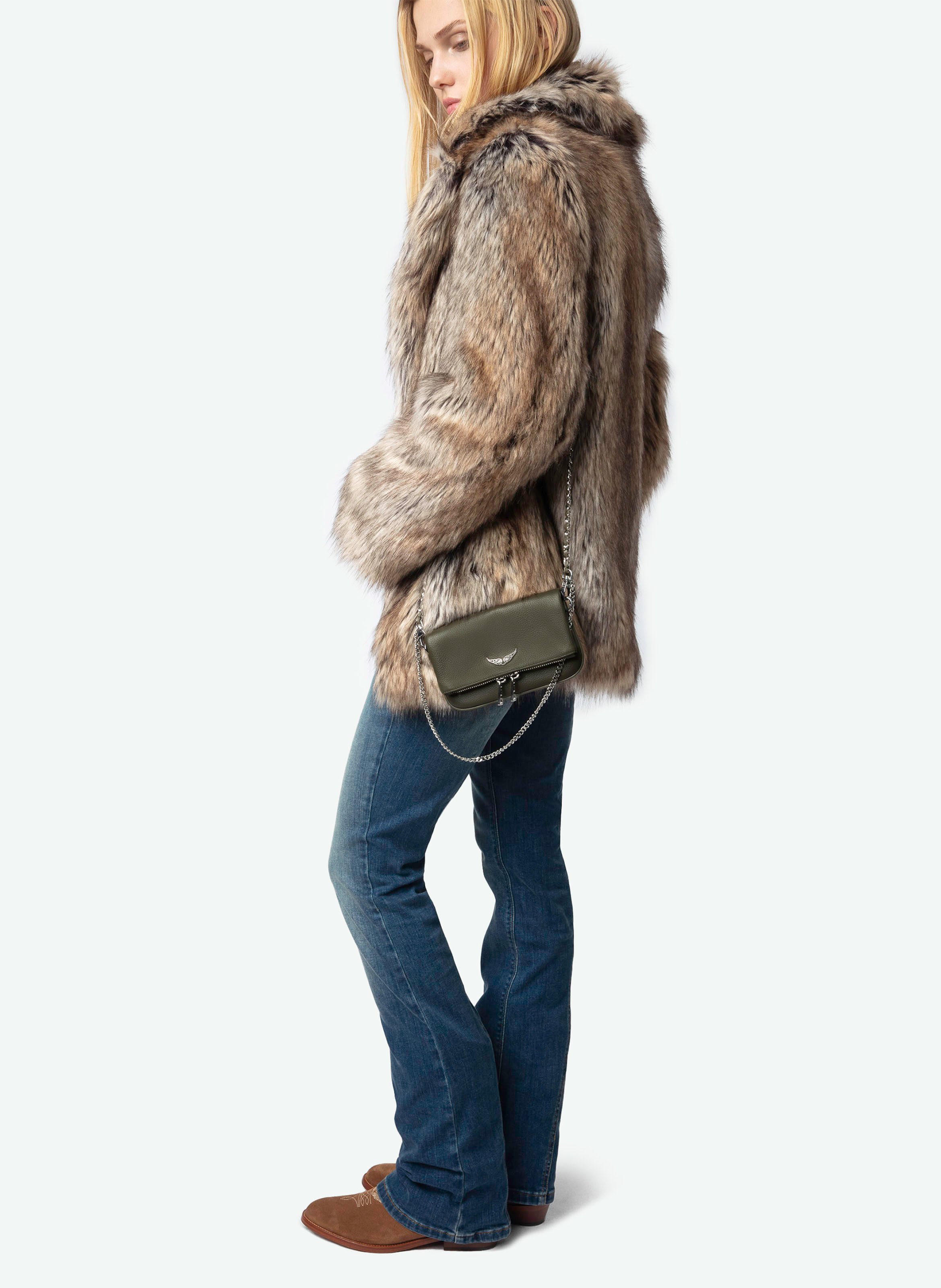 Leather clutch bag Green