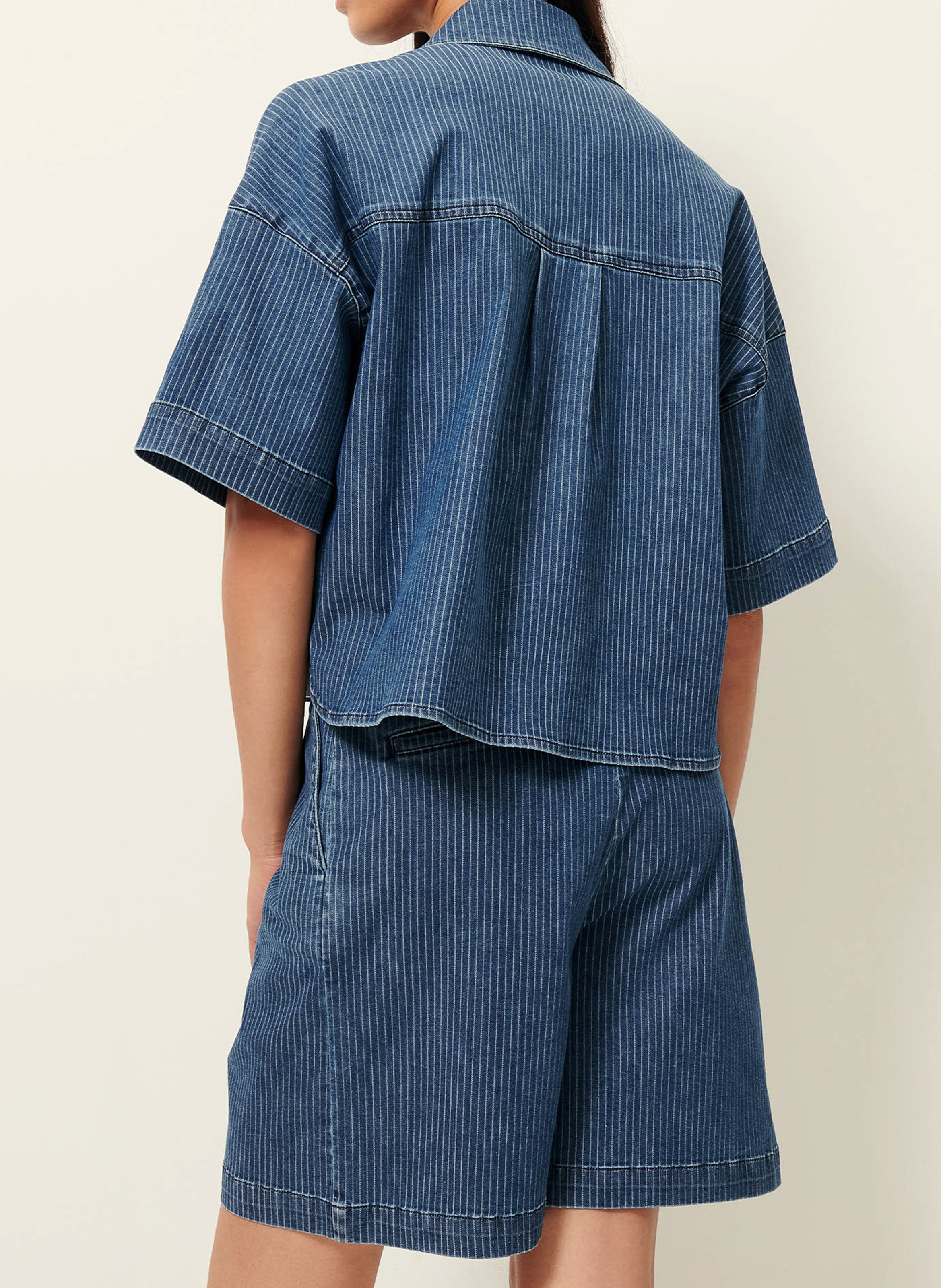 Bermuda in grote maat van gemengd katoen SESSUN Blauw