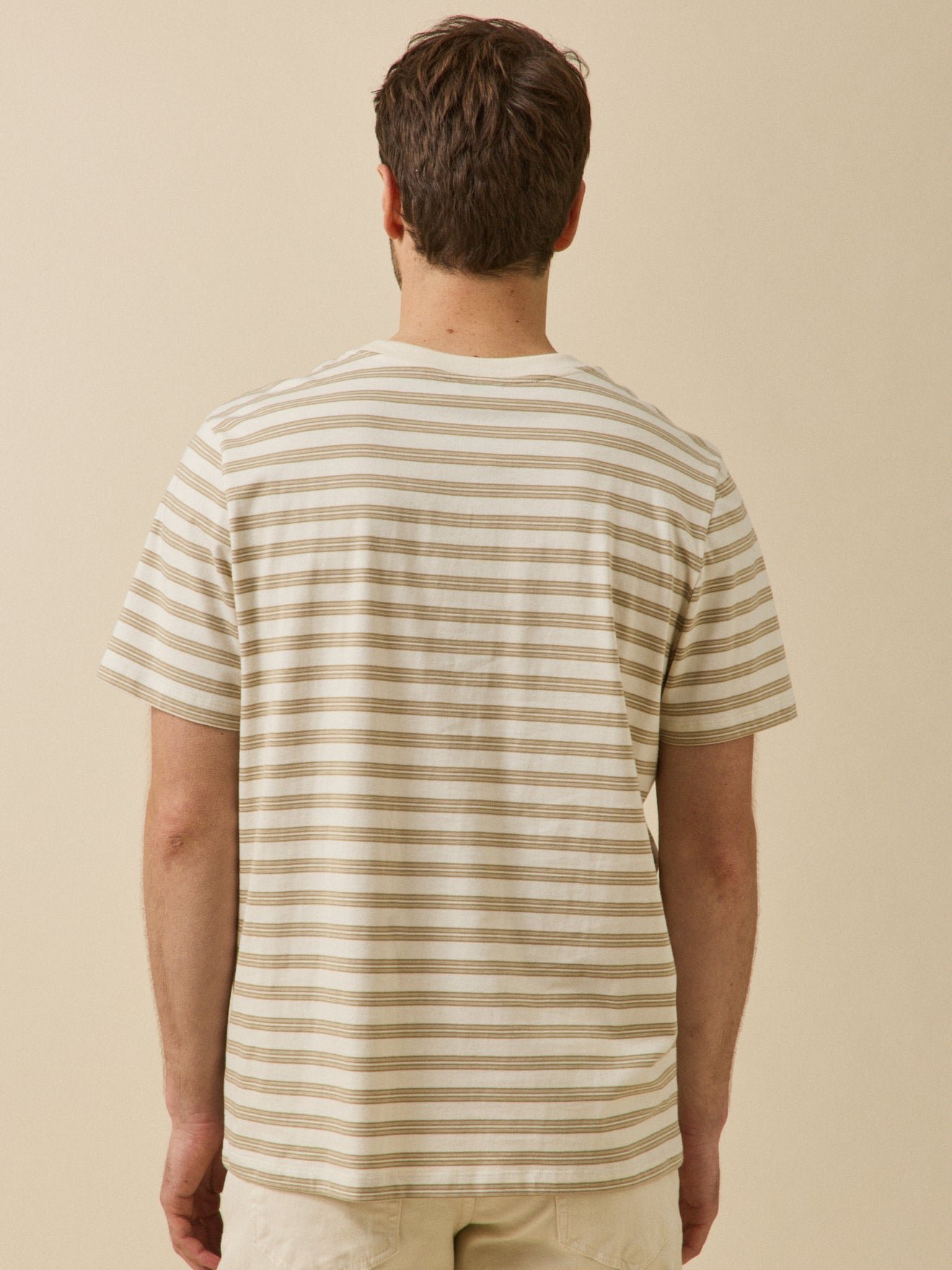 Striped organic cotton t-shirt CYRILLUS Beige