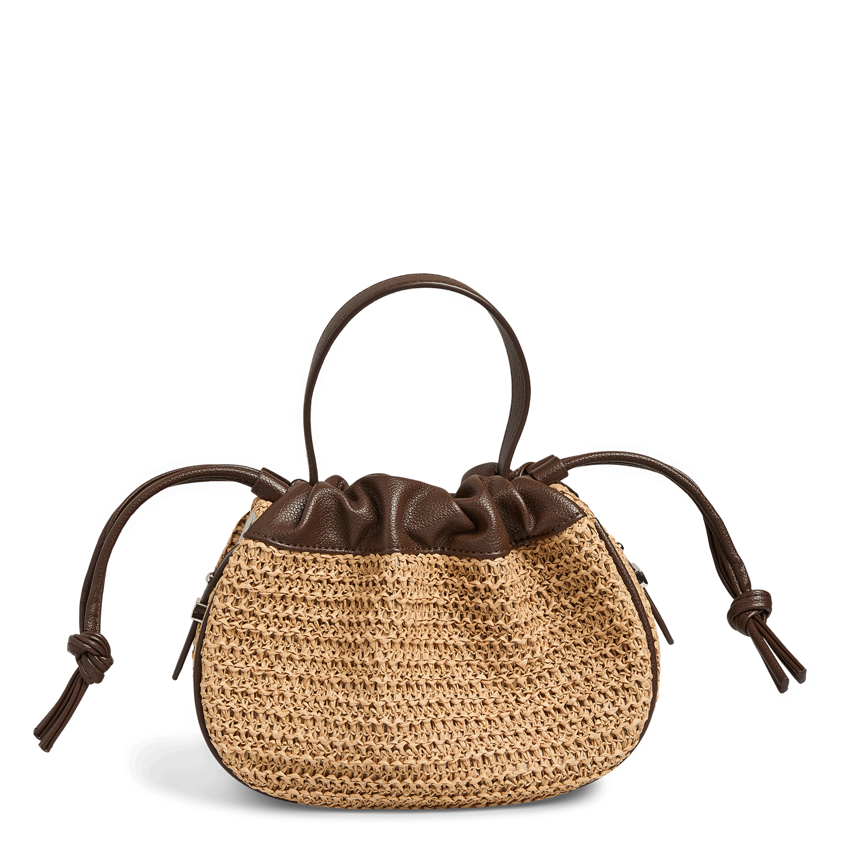 Handtas van stro PIECES Groen