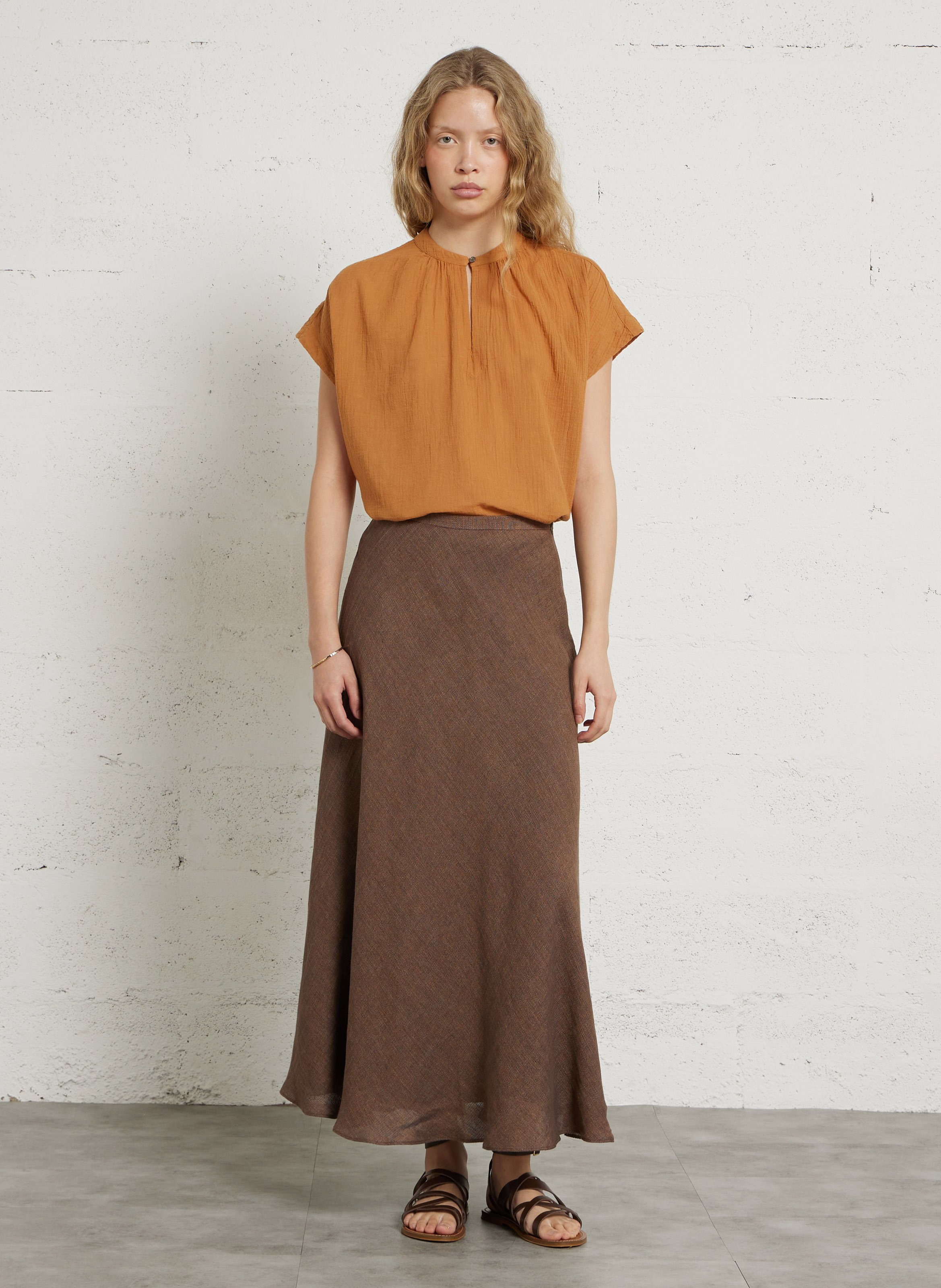 Aimee - Plumetis-Oberteil POMANDERE Orange