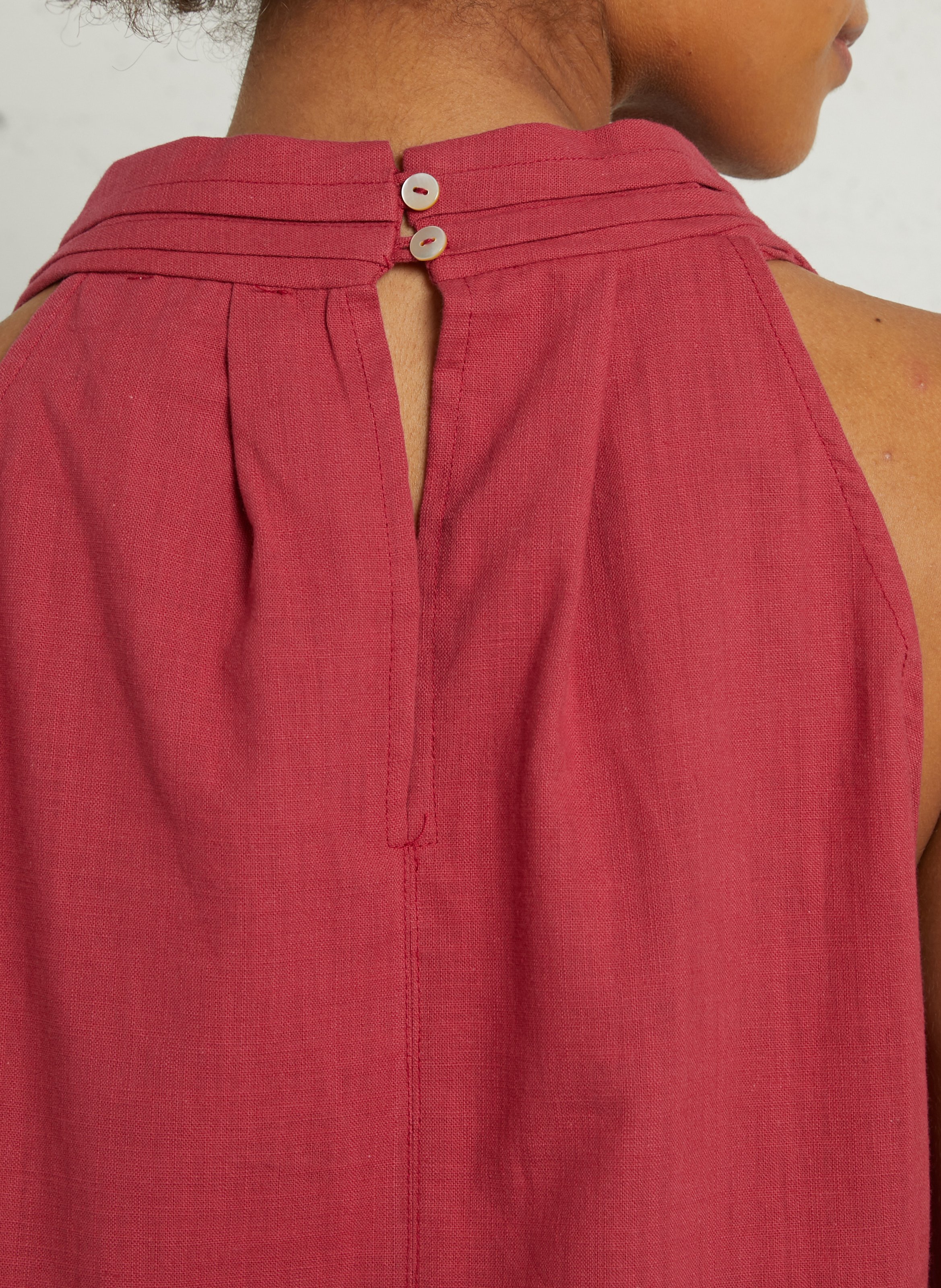 Top col V ample dentelle en lin mélangé SEE U SOON Violet