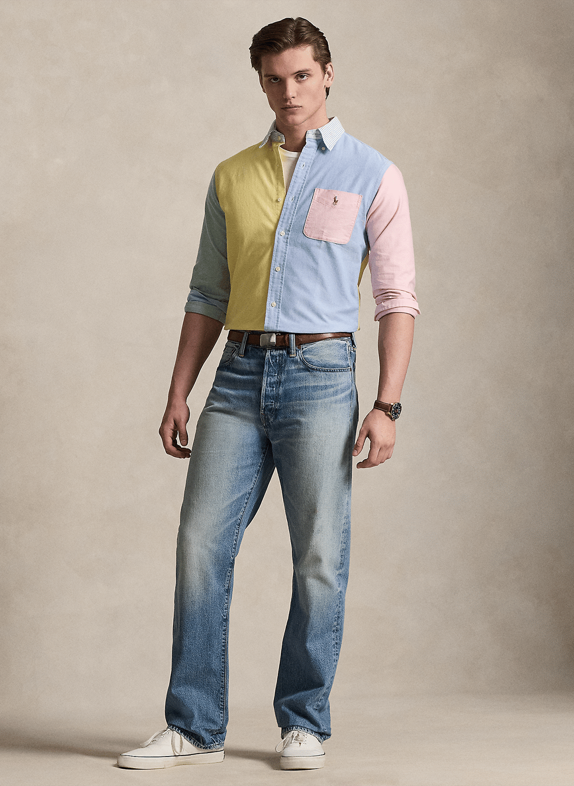 Cotton shirt with button-down collar POLO RALPH LAUREN Multicolored