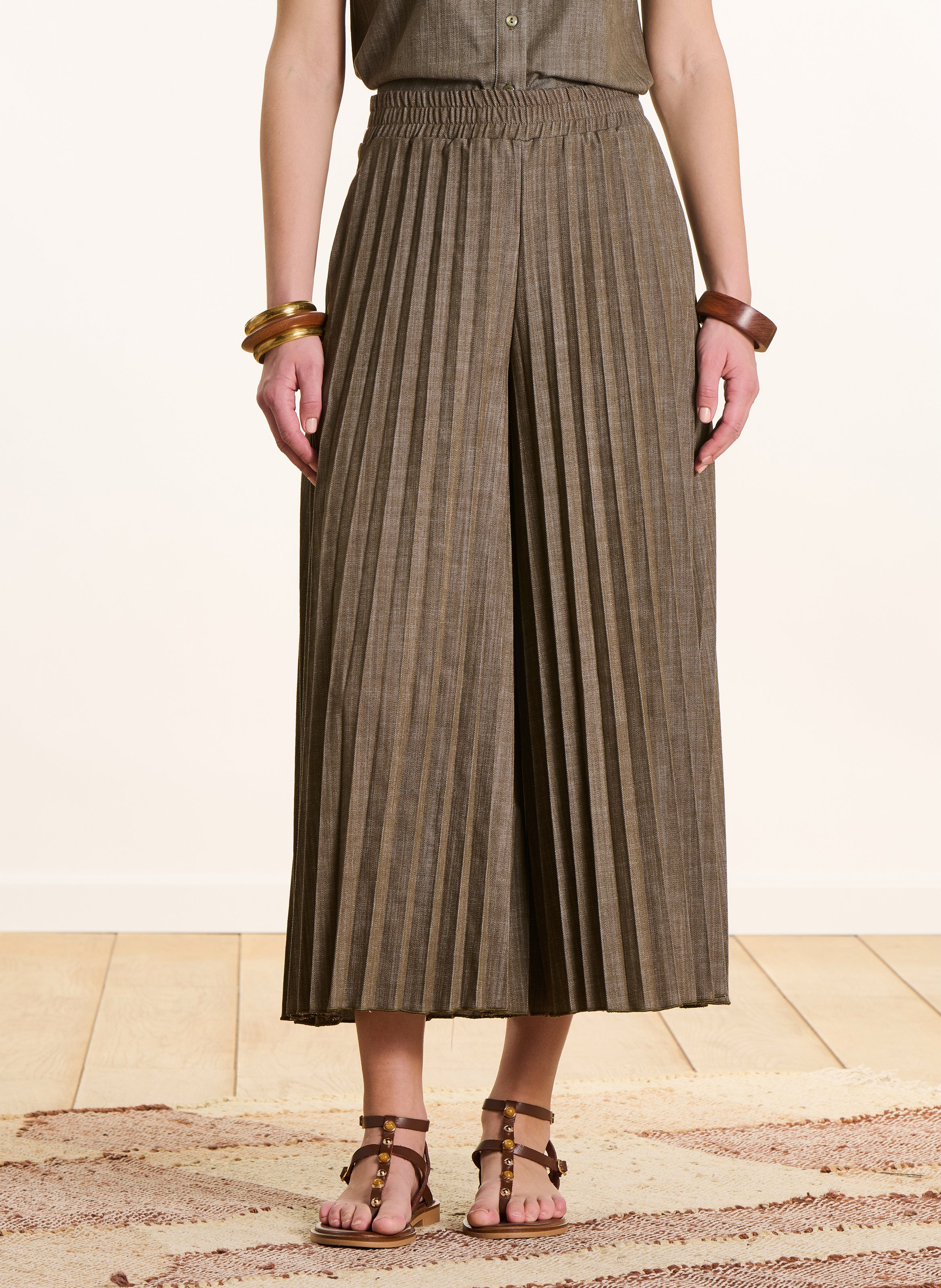 Weite plissierte Hose aus Baumwollmischung LA FEE MARABOUTEE