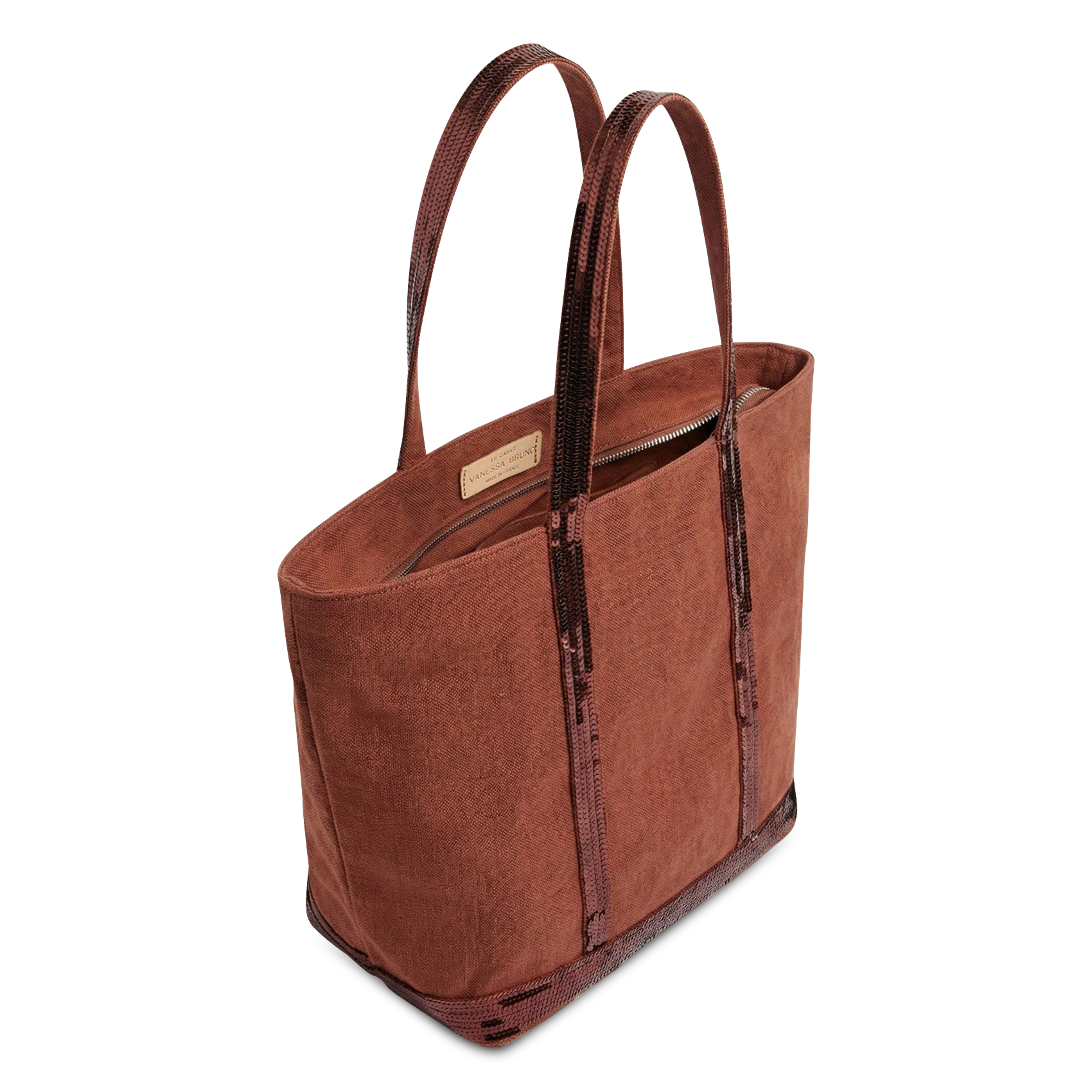 Cabas XS à sequins en lin VANESSA BRUNO Orange