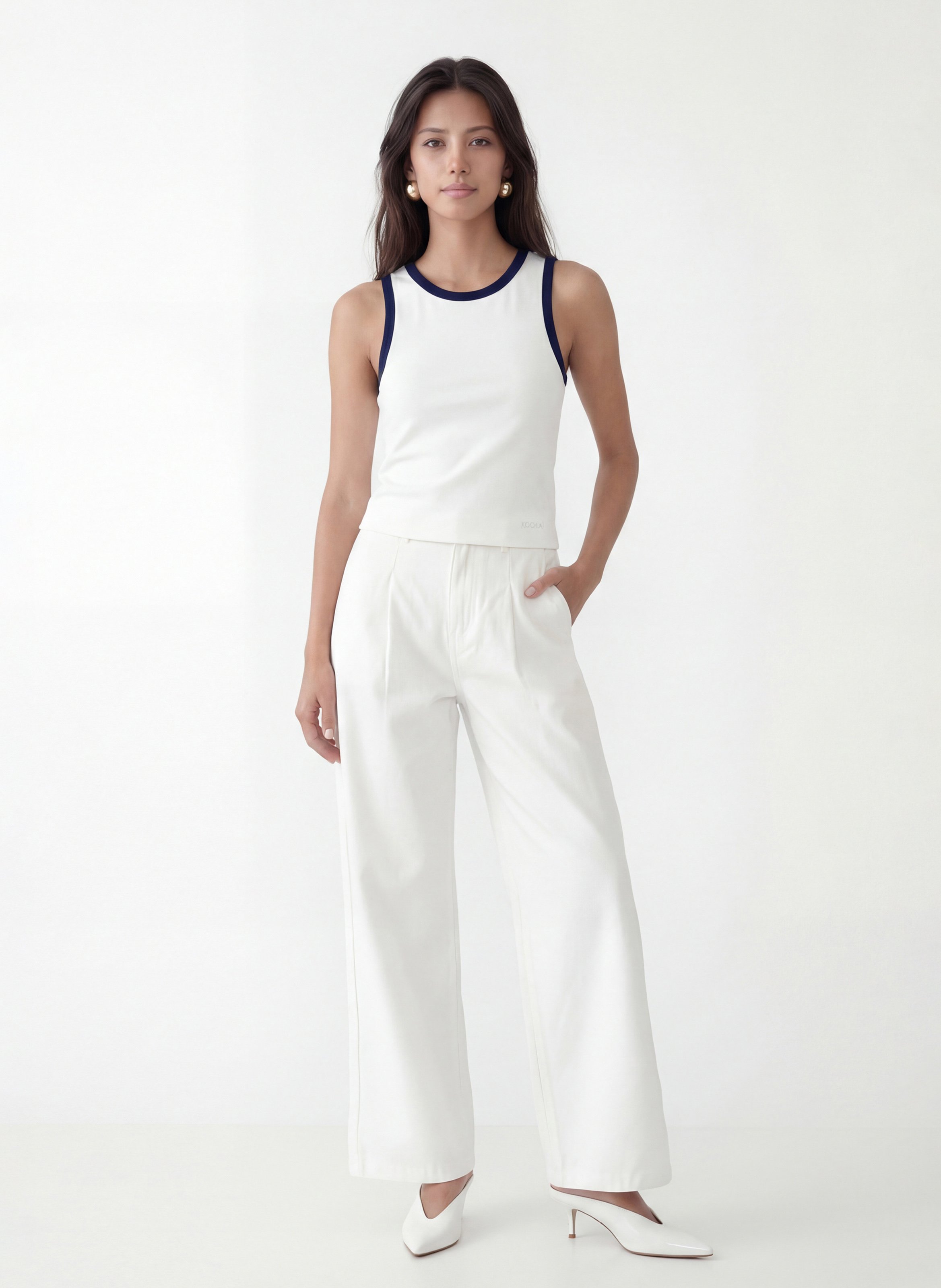 Débardeur col rond en coton KOOKAI Blanc
