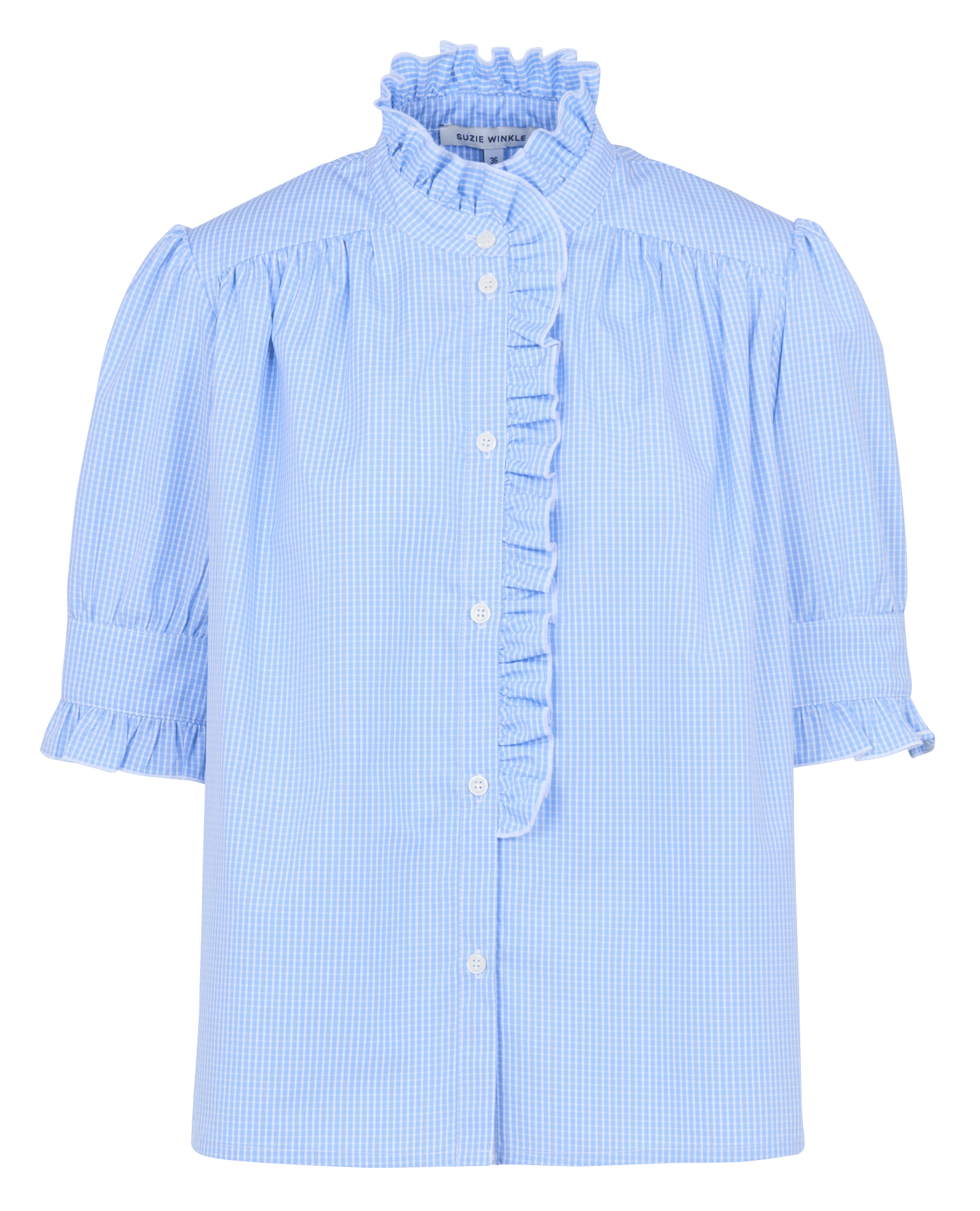 Katoenen blouse met opstaande kraag SUZIE WINKLE Blauw