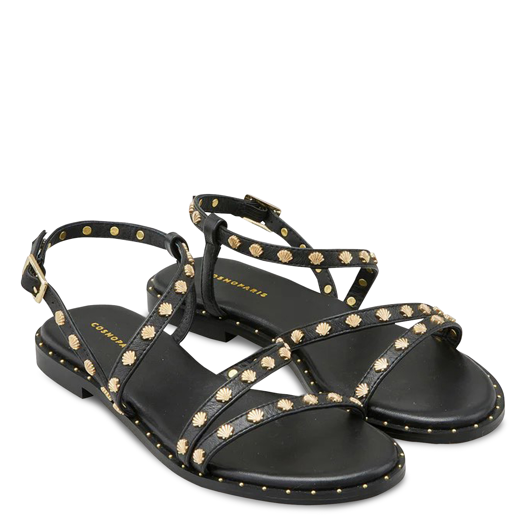Sandales plates en cuir COSMOPARIS Noir