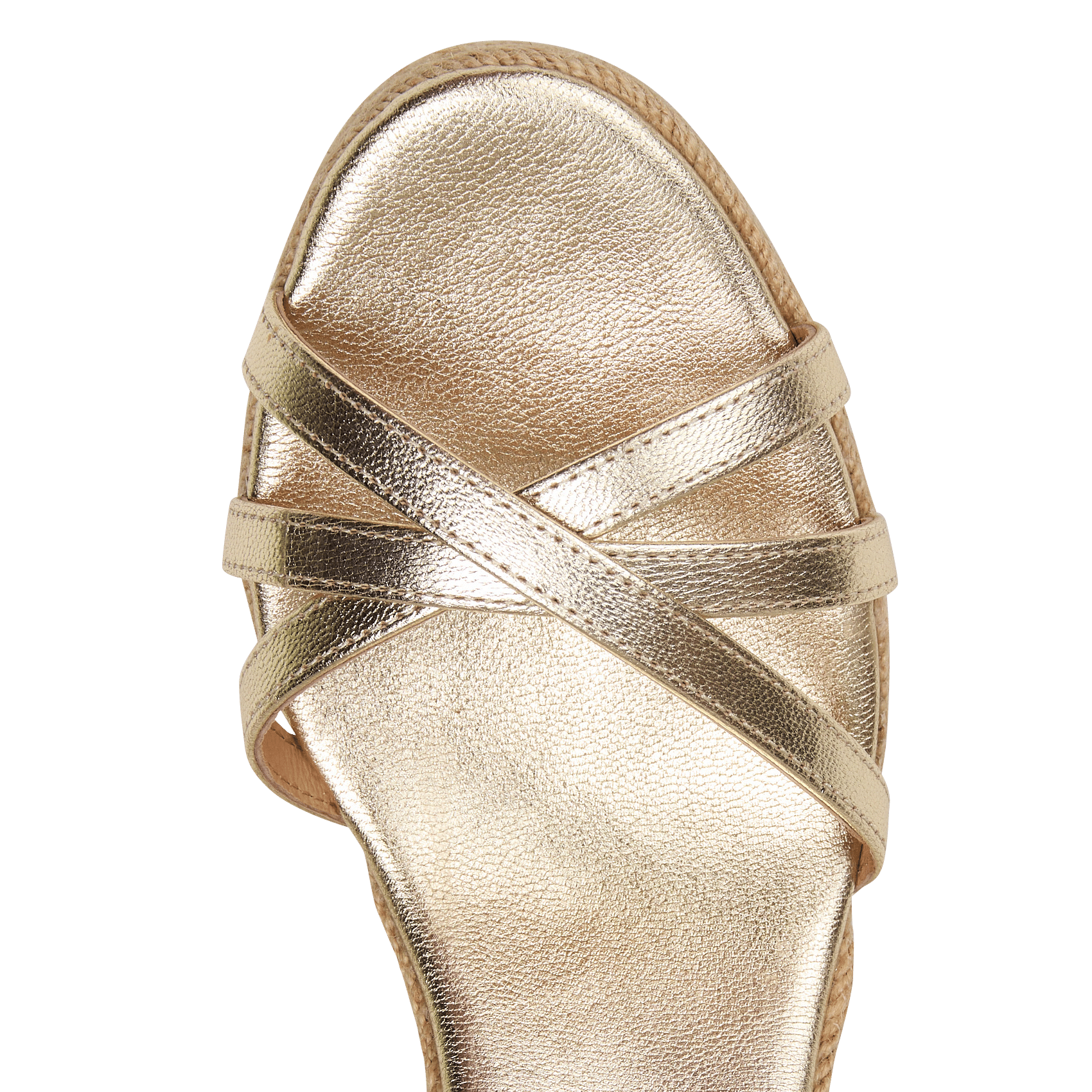 Sandales compensées en cuir métallisé MAISON 123 Doré