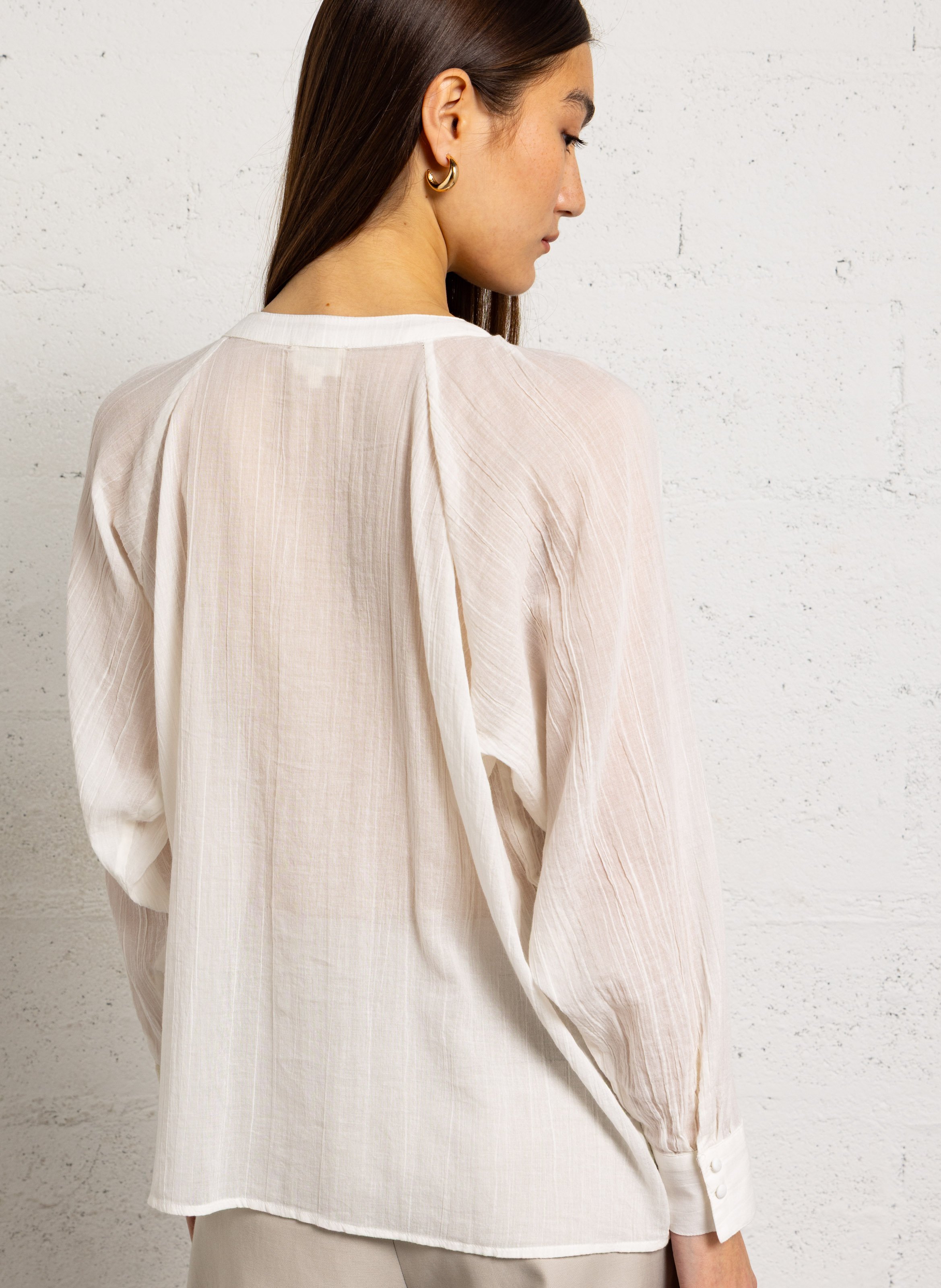 Getailleerde effen blouse DIEGA Wit
