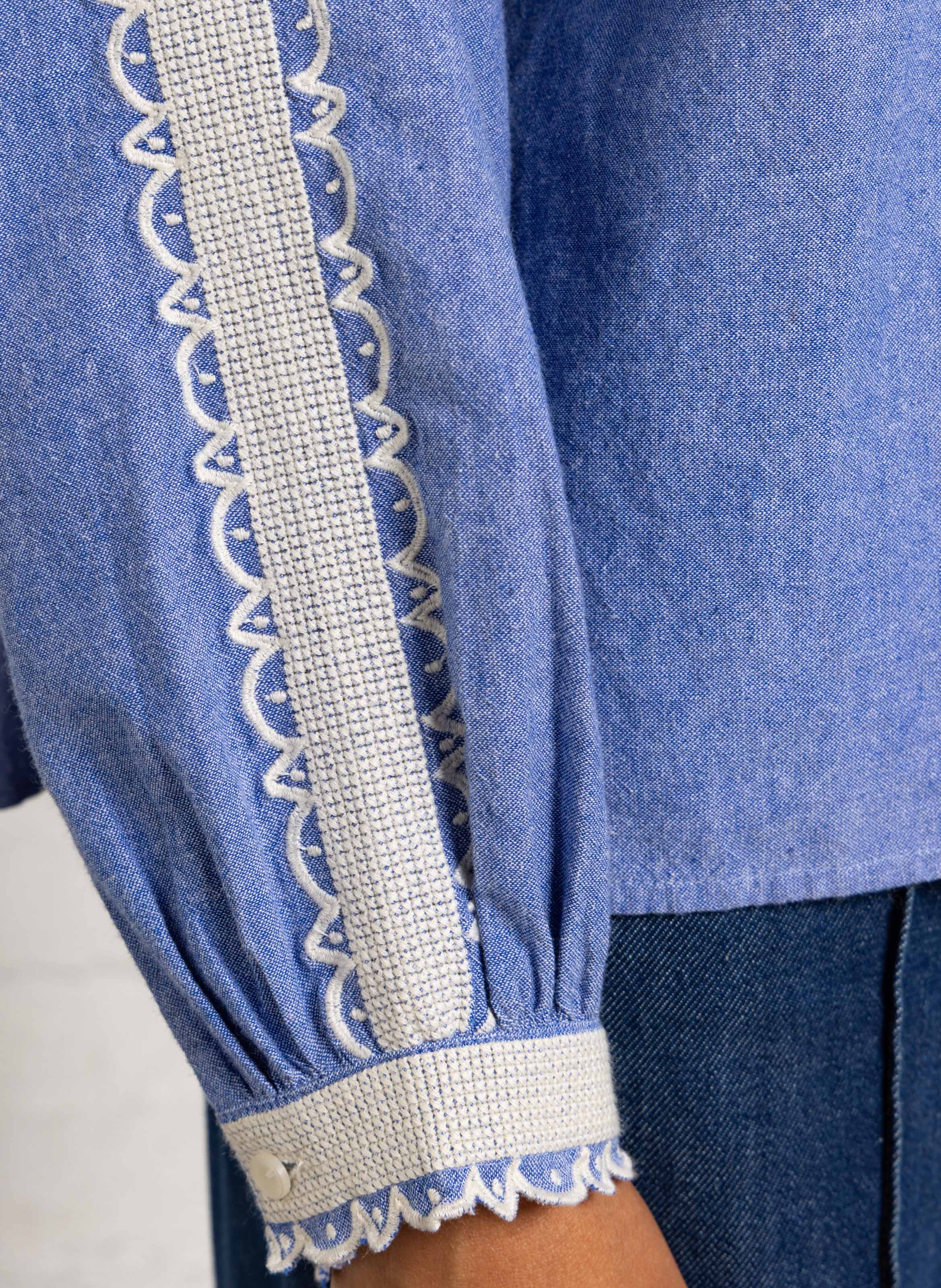 Blouse col rond en coton bio LOUISE MISHA Bleu