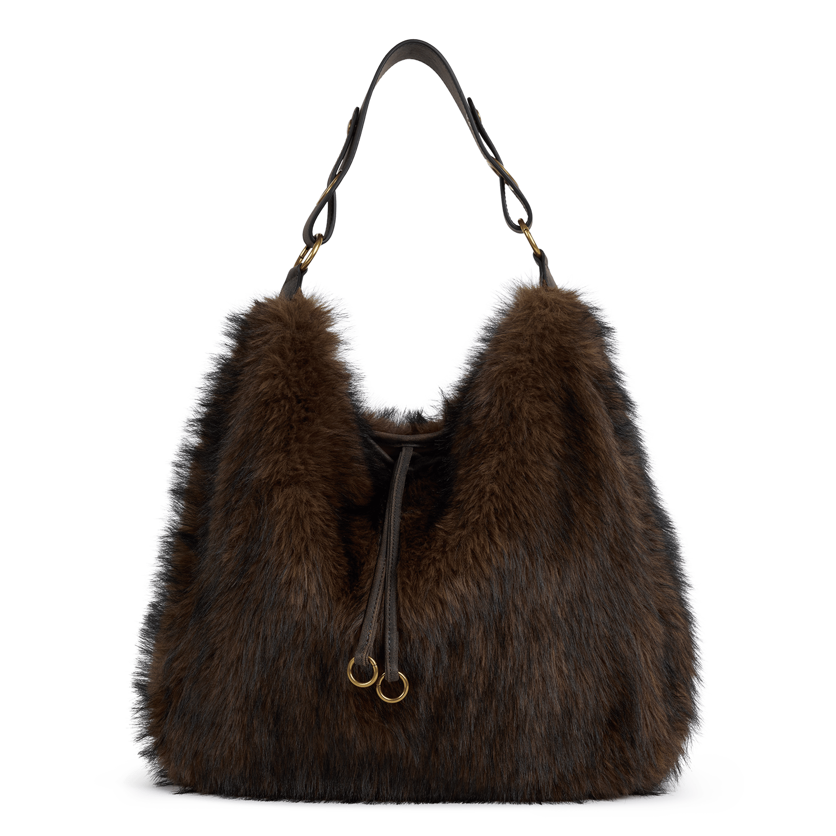 Fur hobo bag NAT & NIN Brown