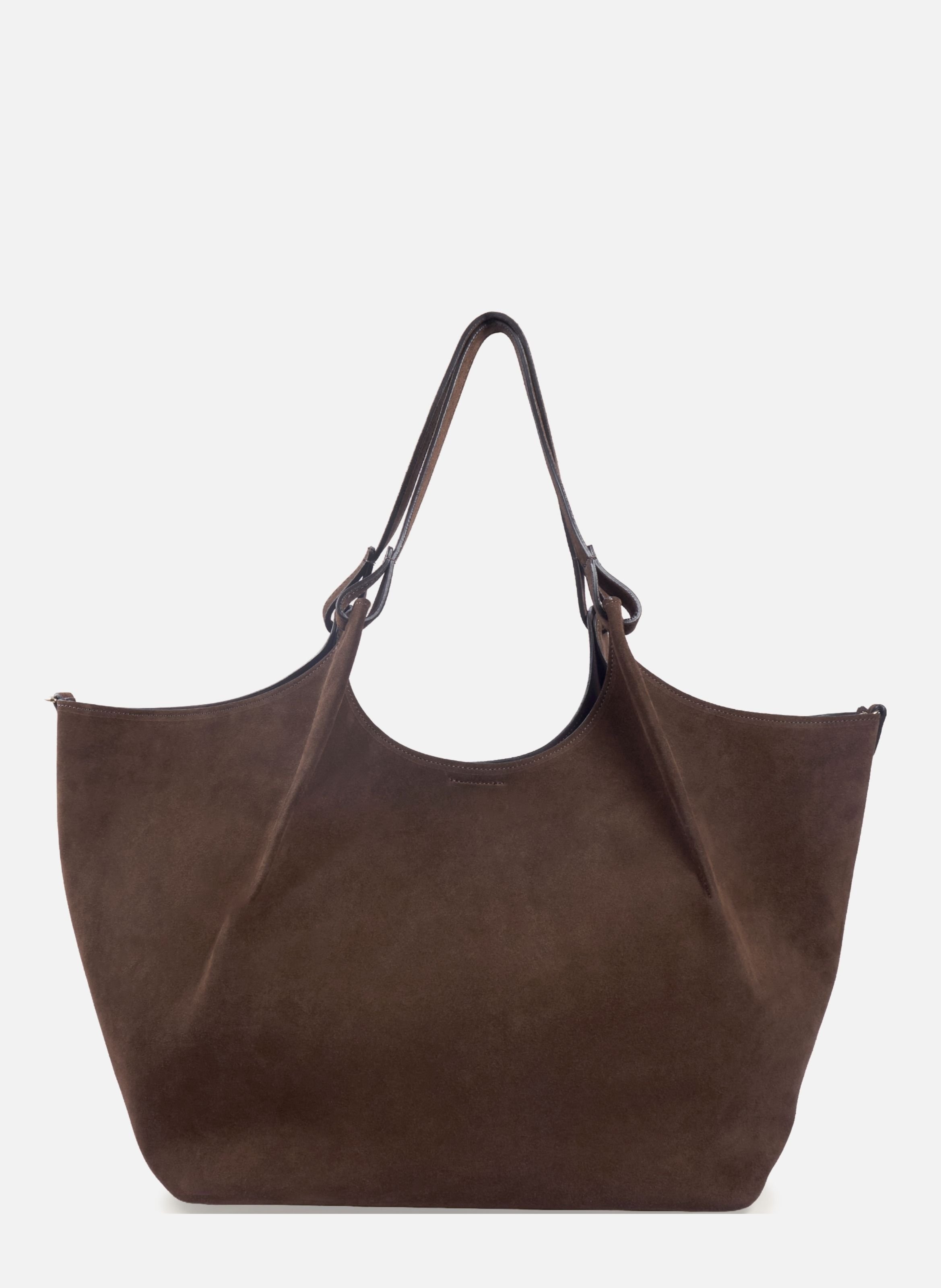 Sybil Tote Bag in Leather and Suede JULES & JENN Brown