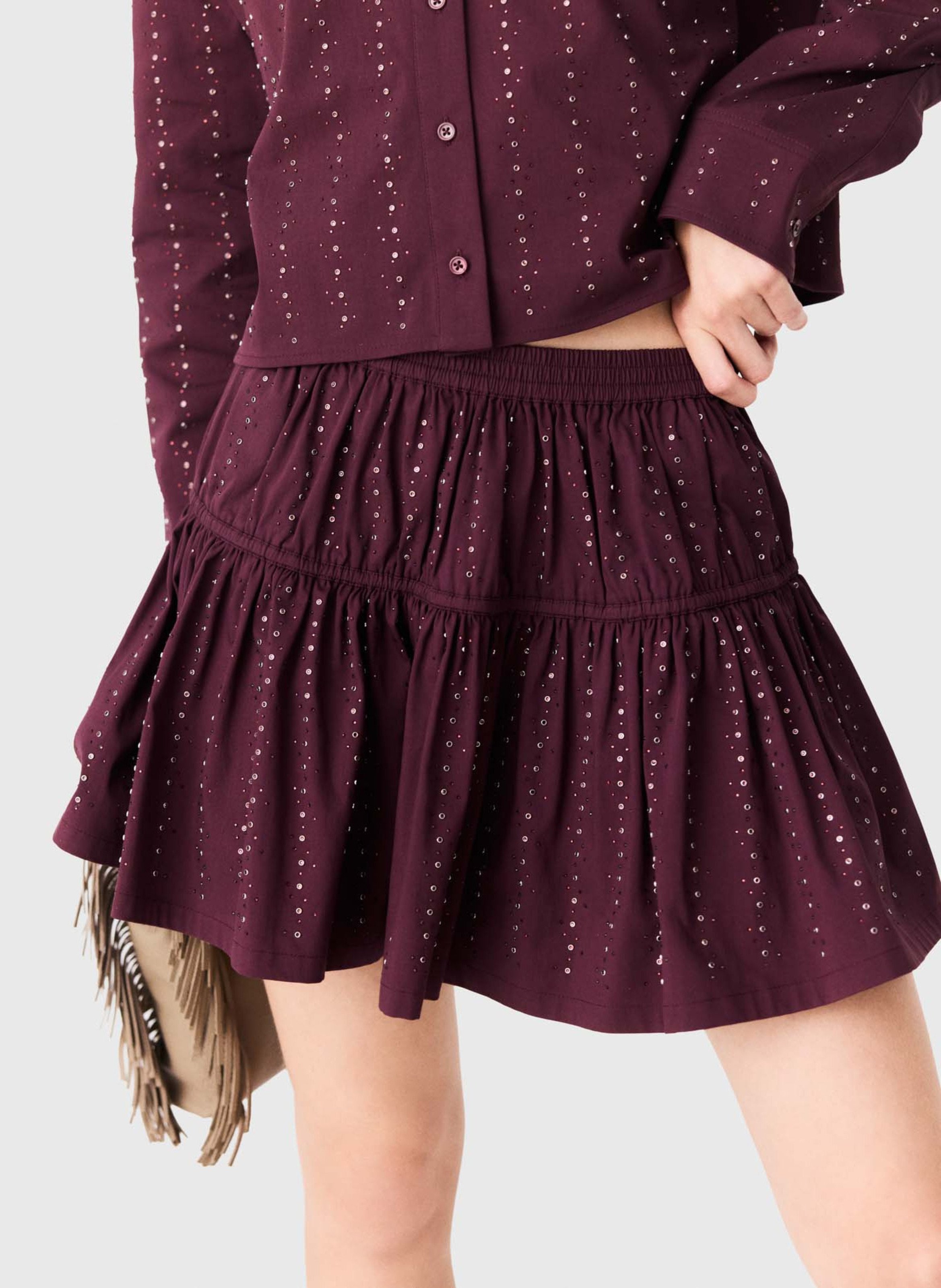 Short cotton-blend skirt MAJE Red