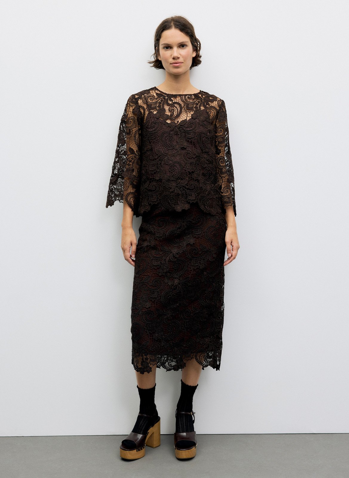 Rechte top met opdruk GERARD DAREL Bruin
