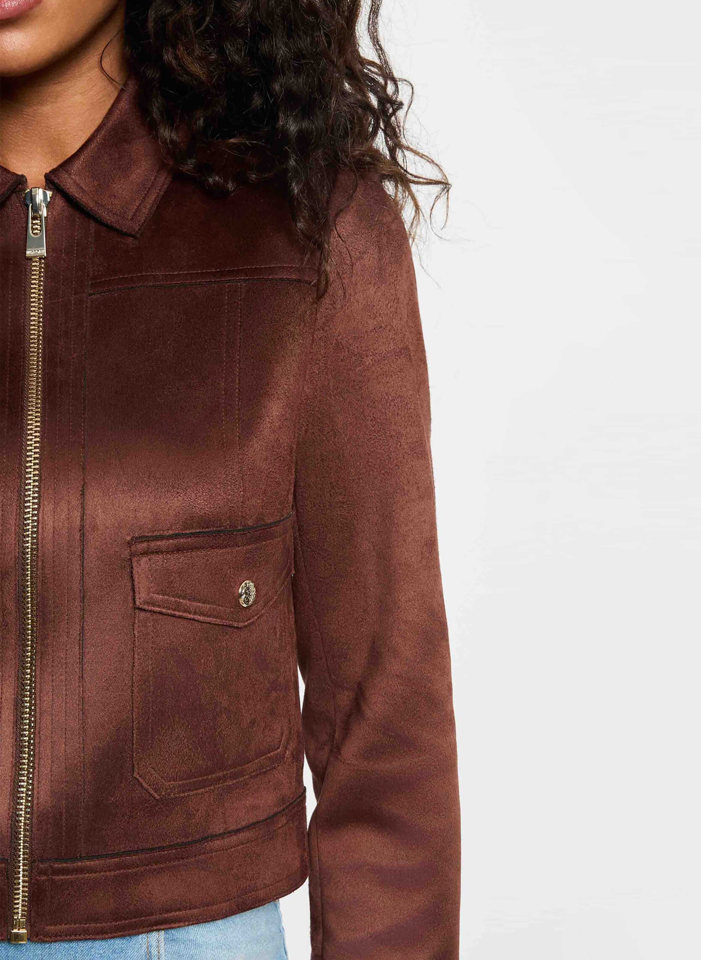 Veste droite col classique  MORGAN Marron