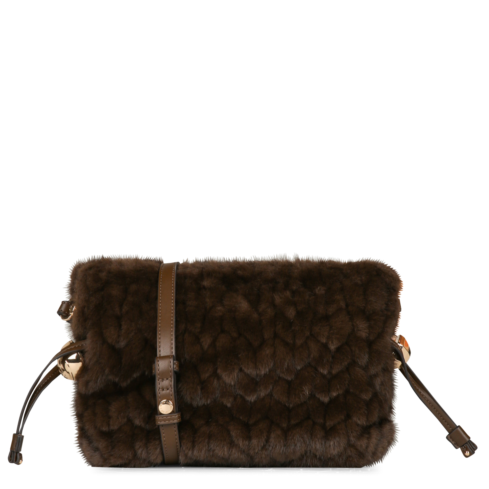 Sac bandoulière en fourrure synthétique LIU JO Marron
