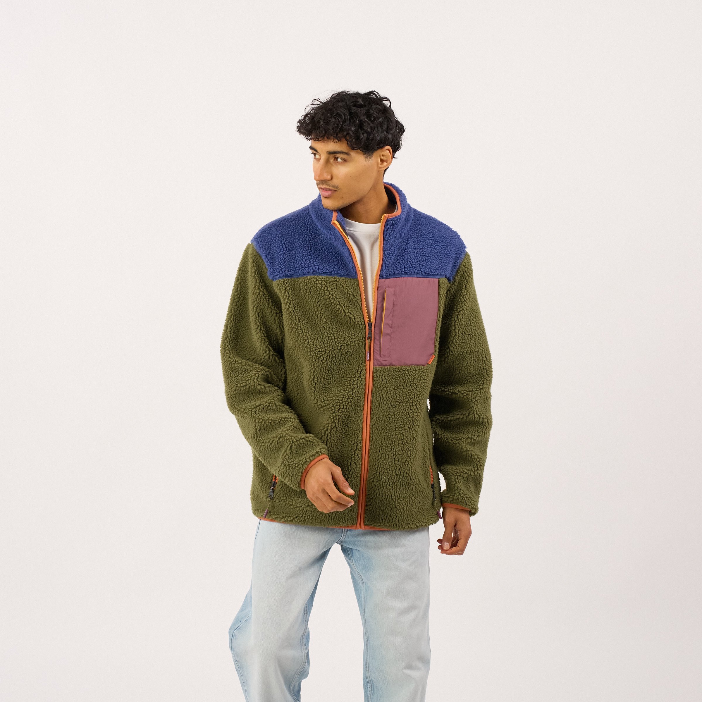 Veste sherpa zippée manches longues | Bleu BILLYBELT Homme