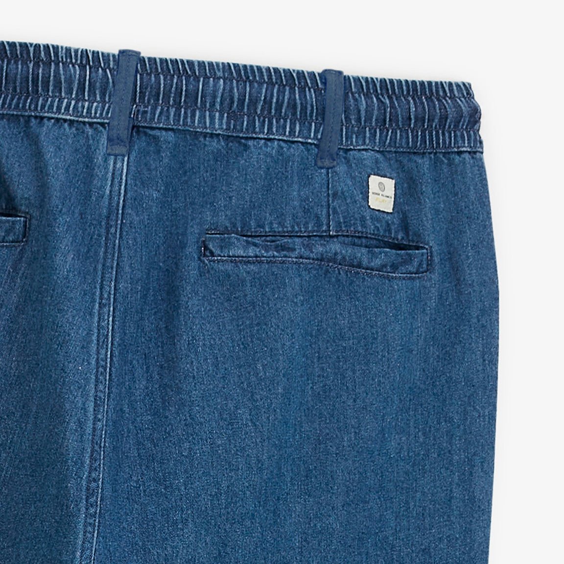 Blue Play elasticated waist cotton trousers 551. SERGE BLANCO Blue