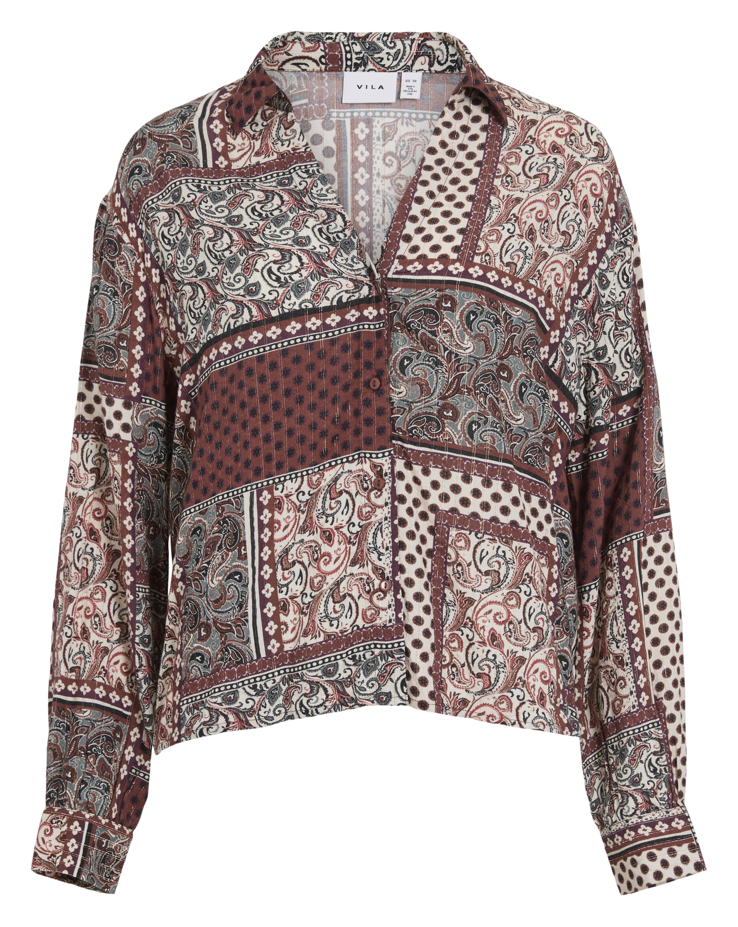Chemise droite col classique VILA Marron