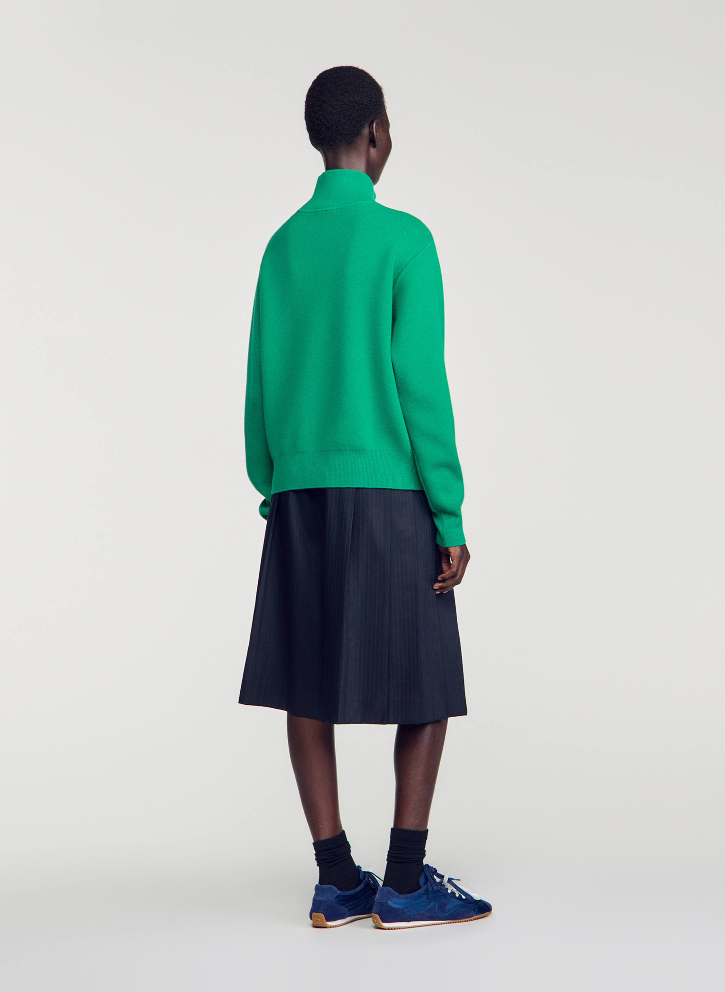 Pull droit col roulé | Vert SANDRO Femme