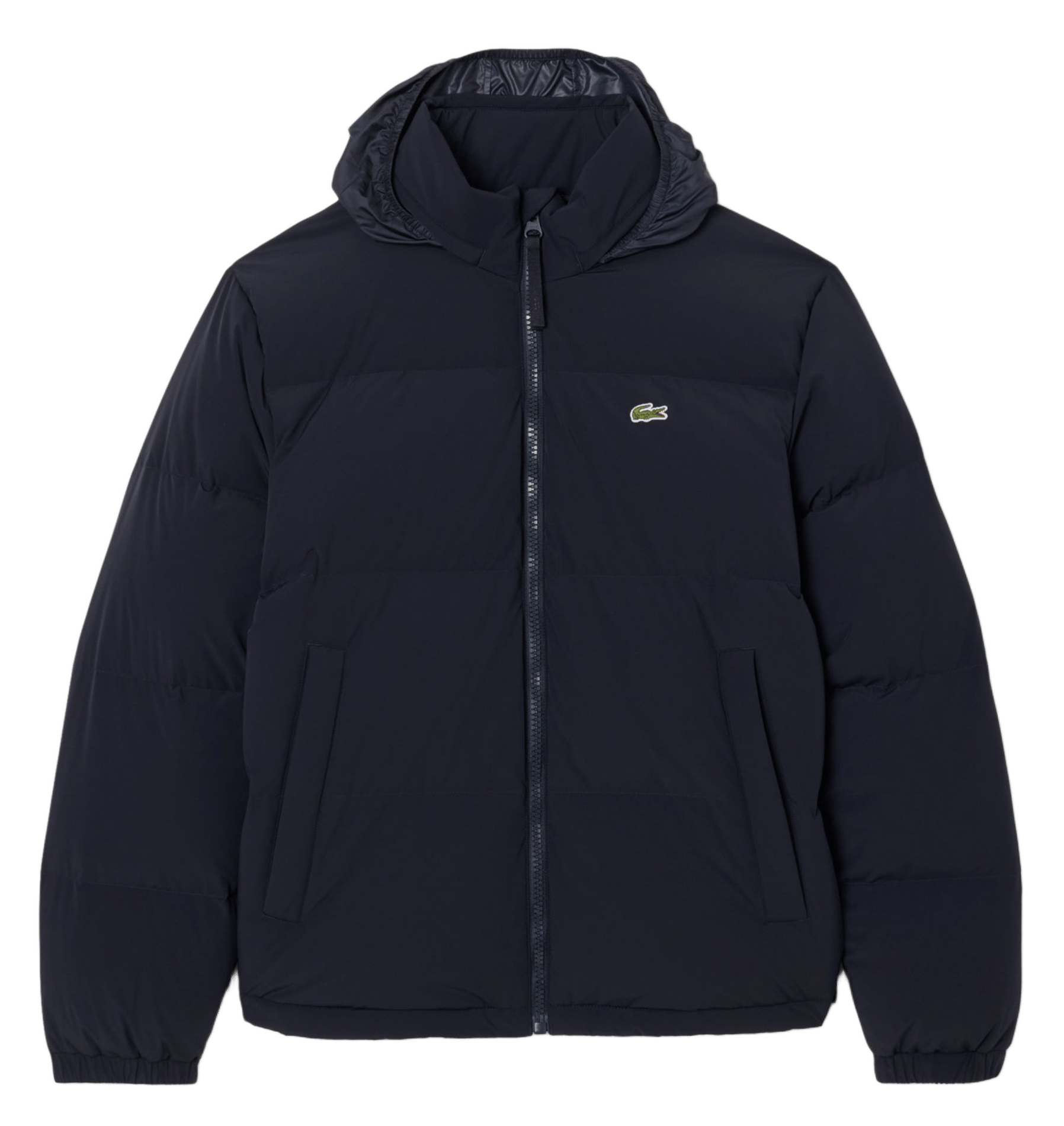 Straight quilted jacket with high collar and water-repellent hood LACOSTE Blue