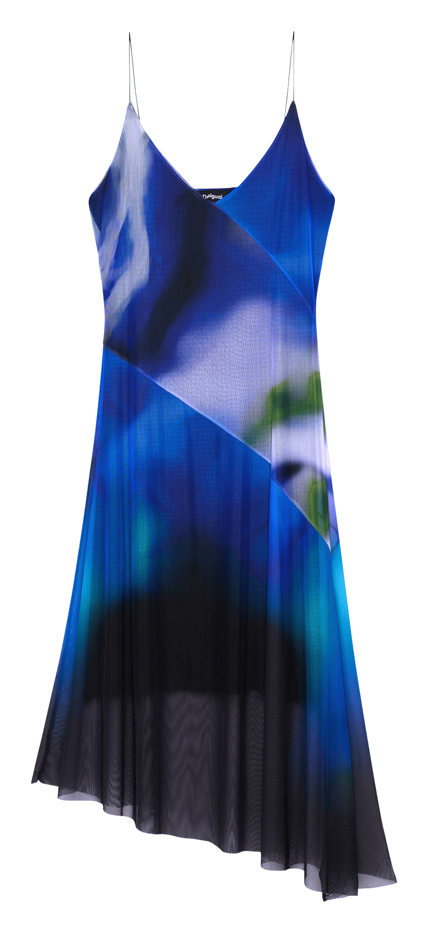 Printed asymmetric short dress DESIGUAL Blue